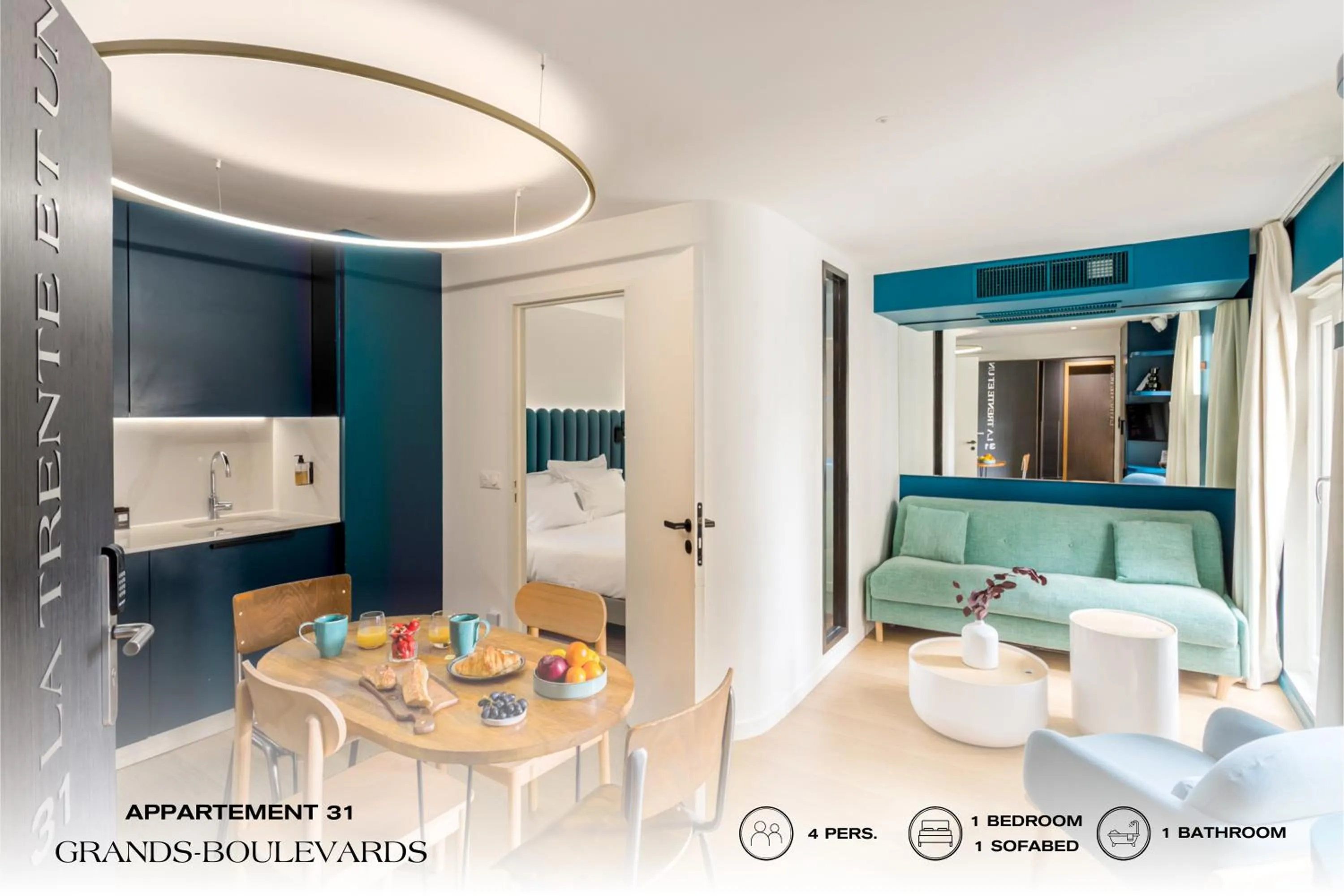 Kitchen or kitchenette, Bed in Beauquartier - Grands Boulevards