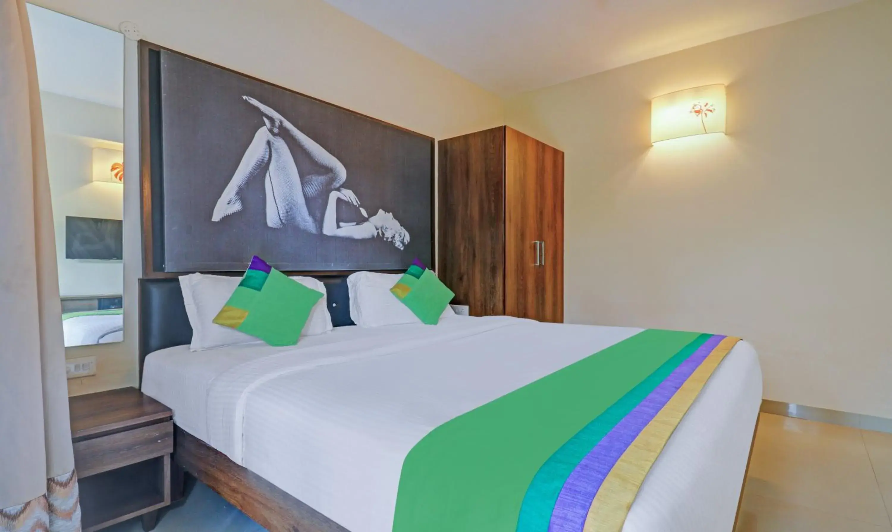 Bedroom, Bed in Treebo Aquamarine Arpora With Pool Bedroom, Bed in Treebo Aquamarine Arpora With Pool