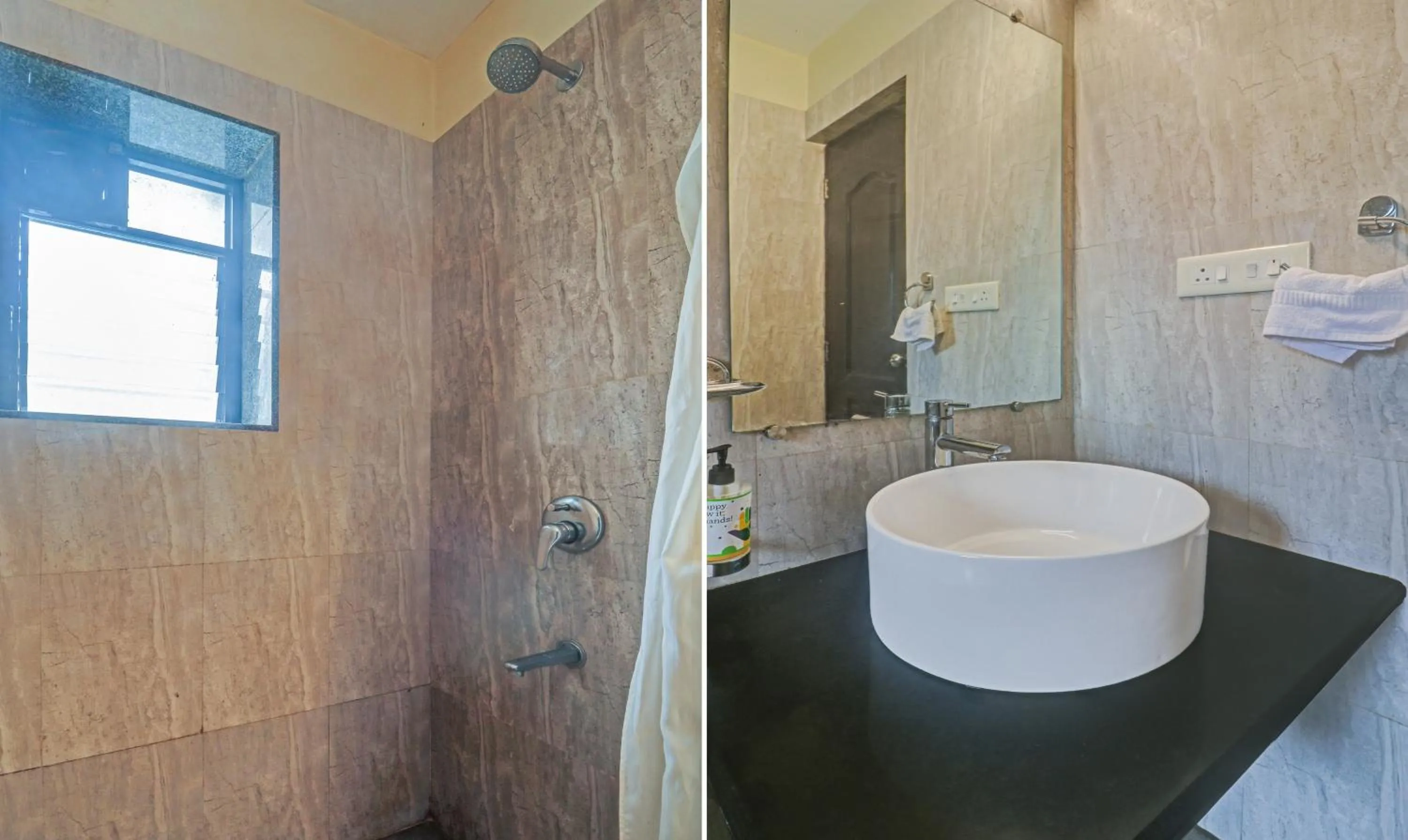 Bathroom in Treebo Aquamarine Arpora With Pool