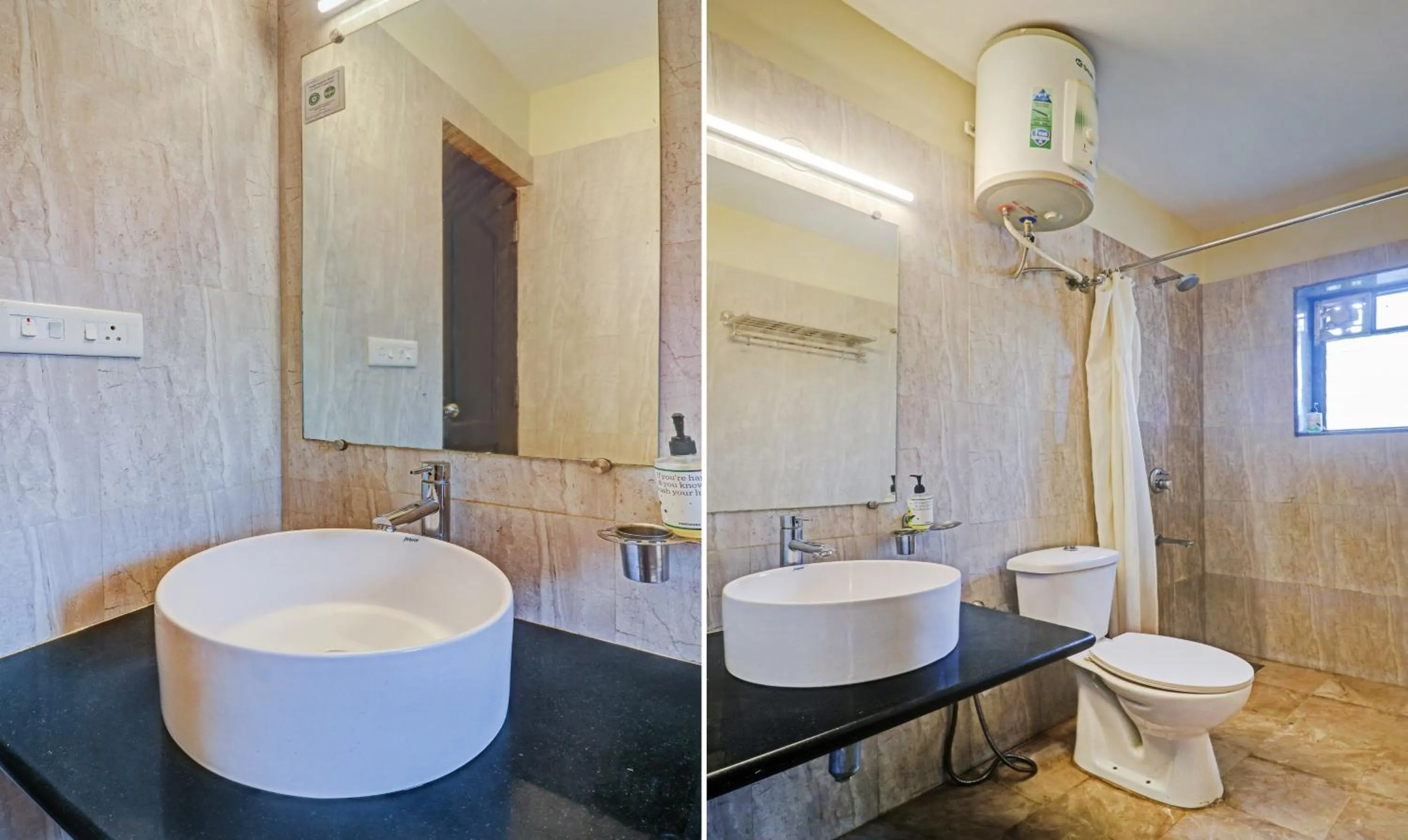 Bathroom in Treebo Aquamarine Arpora With Pool