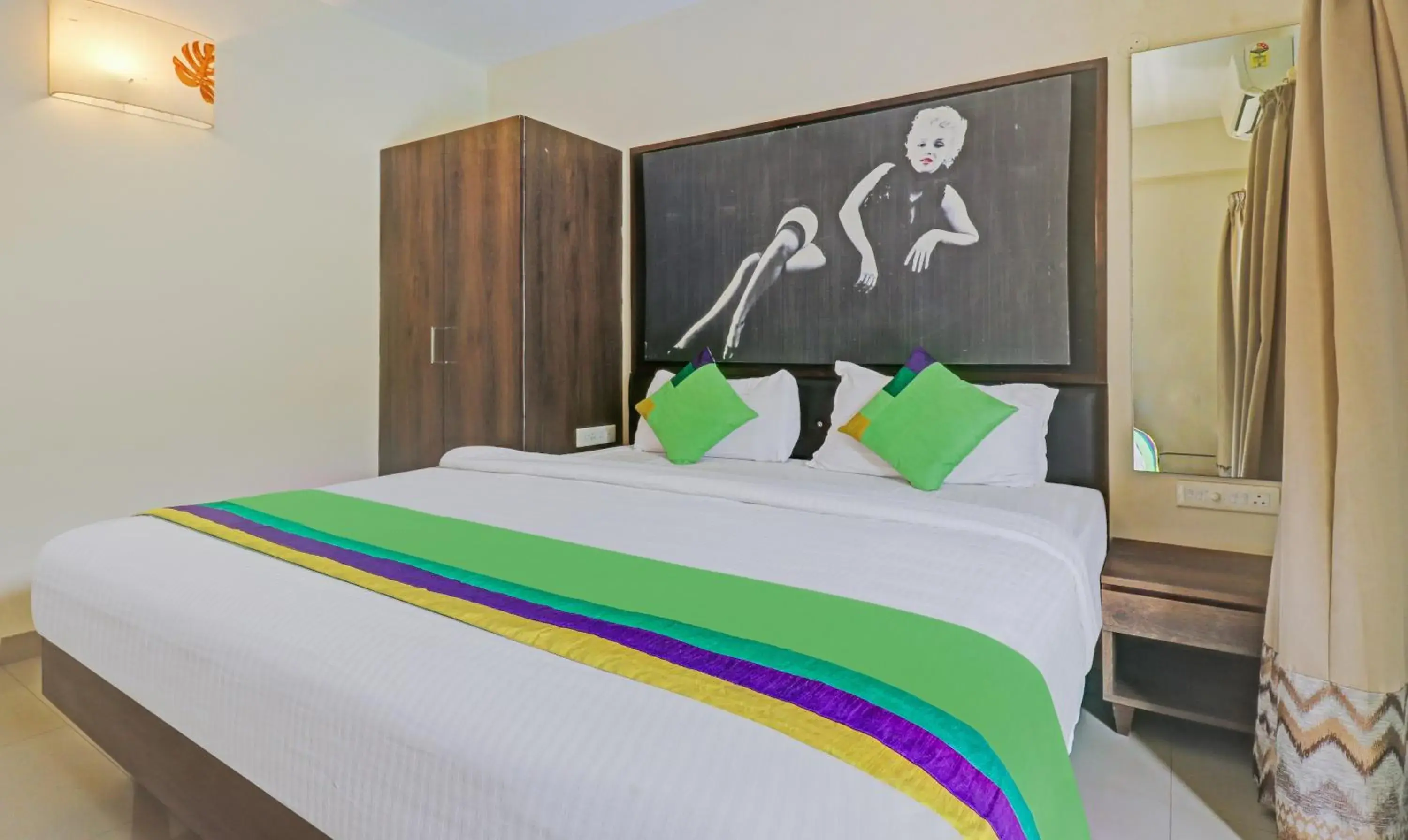 Bedroom, Bed in Treebo Aquamarine Arpora With Pool Bedroom, Bed in Treebo Aquamarine Arpora With Pool