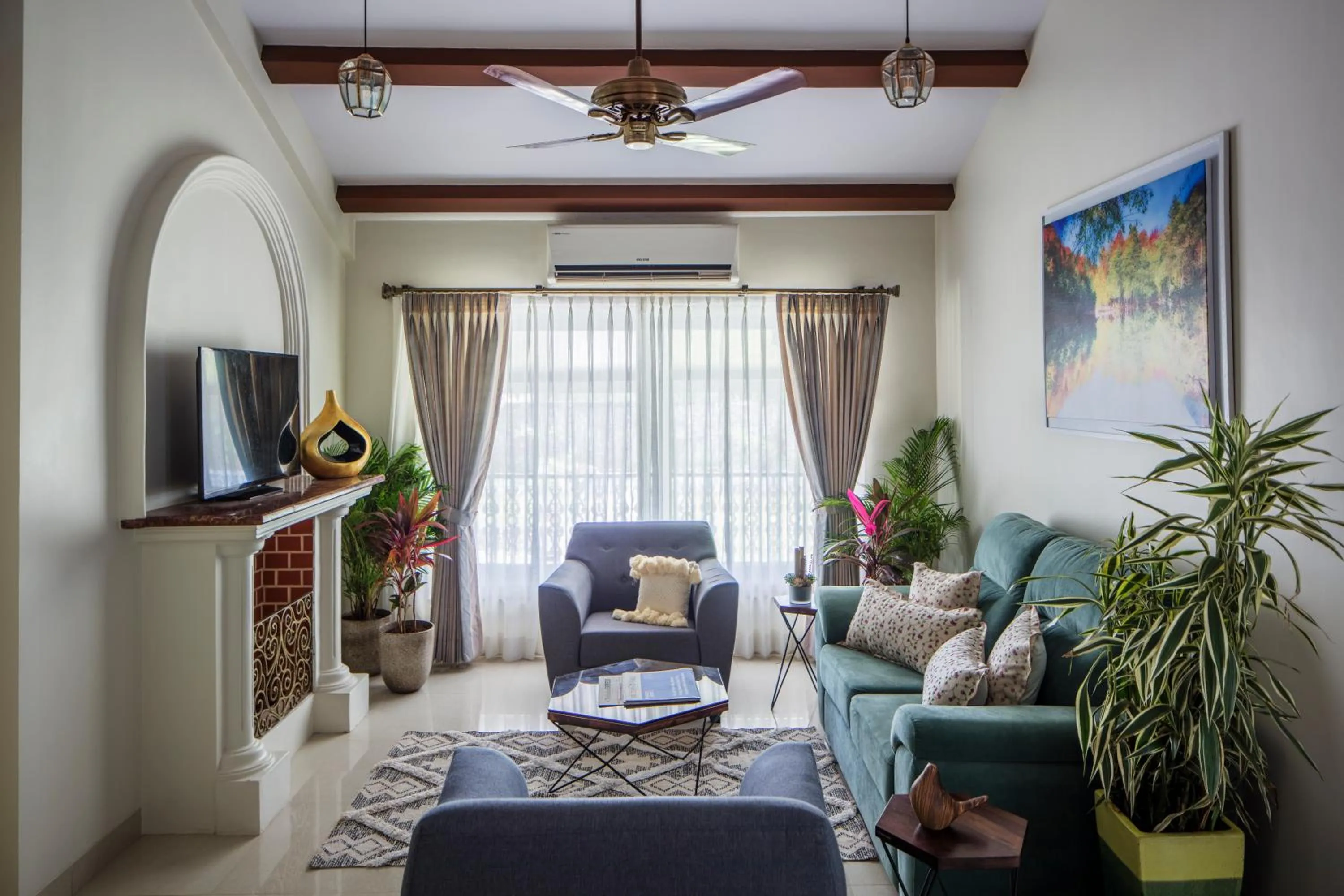 Living room in amã Stays & Sluice House Lonavala