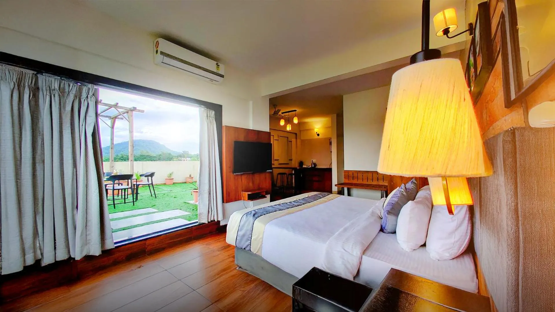 Bed in Pushpam Sanskruti Resort Karjat