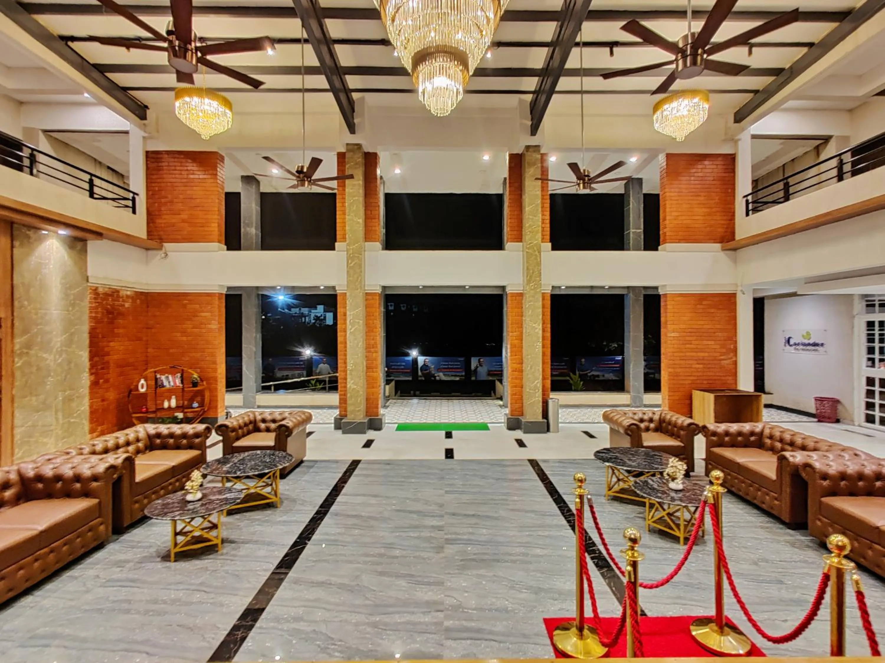 Seating area in Pushpam Sanskruti Resort Karjat
