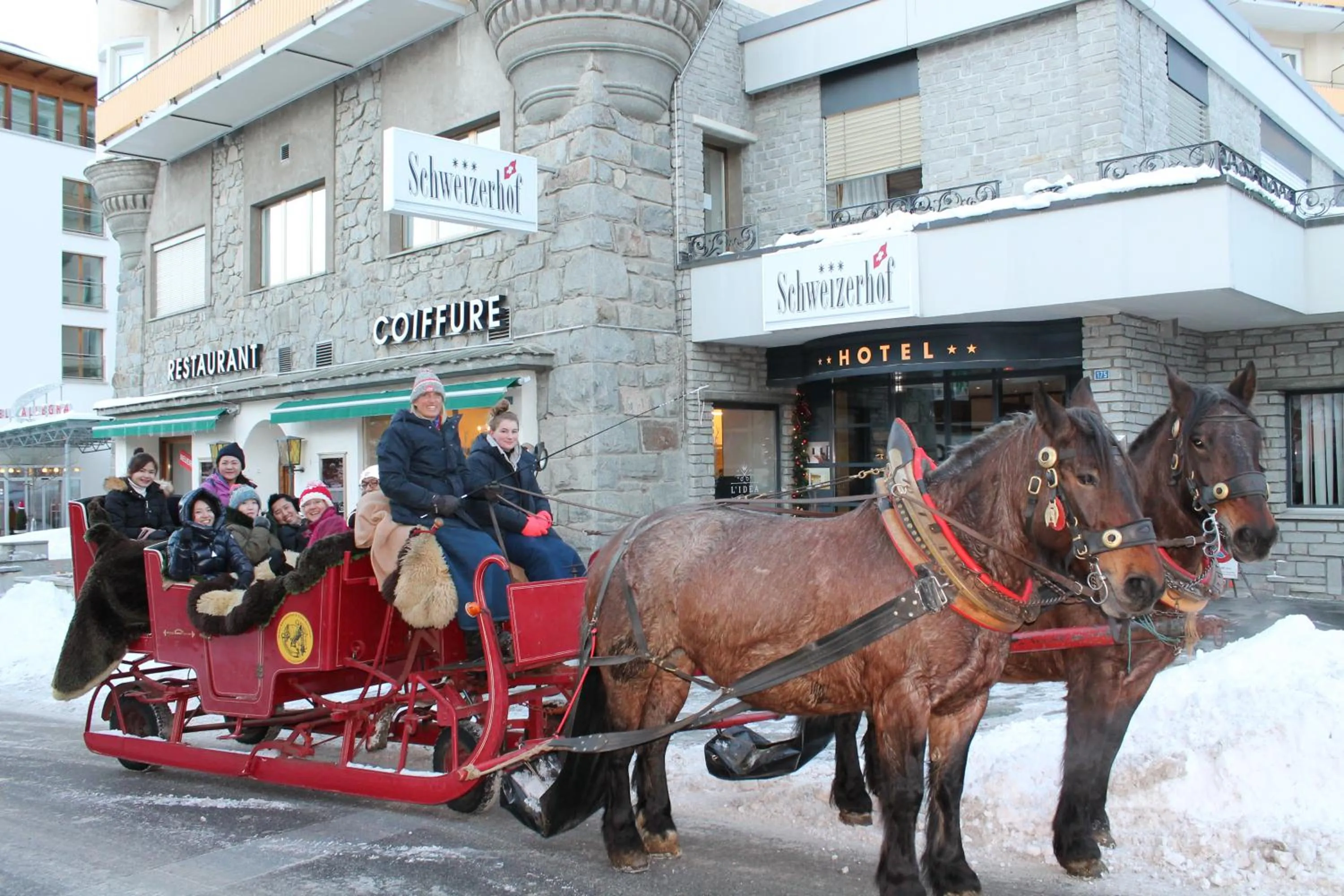 Facade/entrance in Hotel Schweizerhof Pontresina