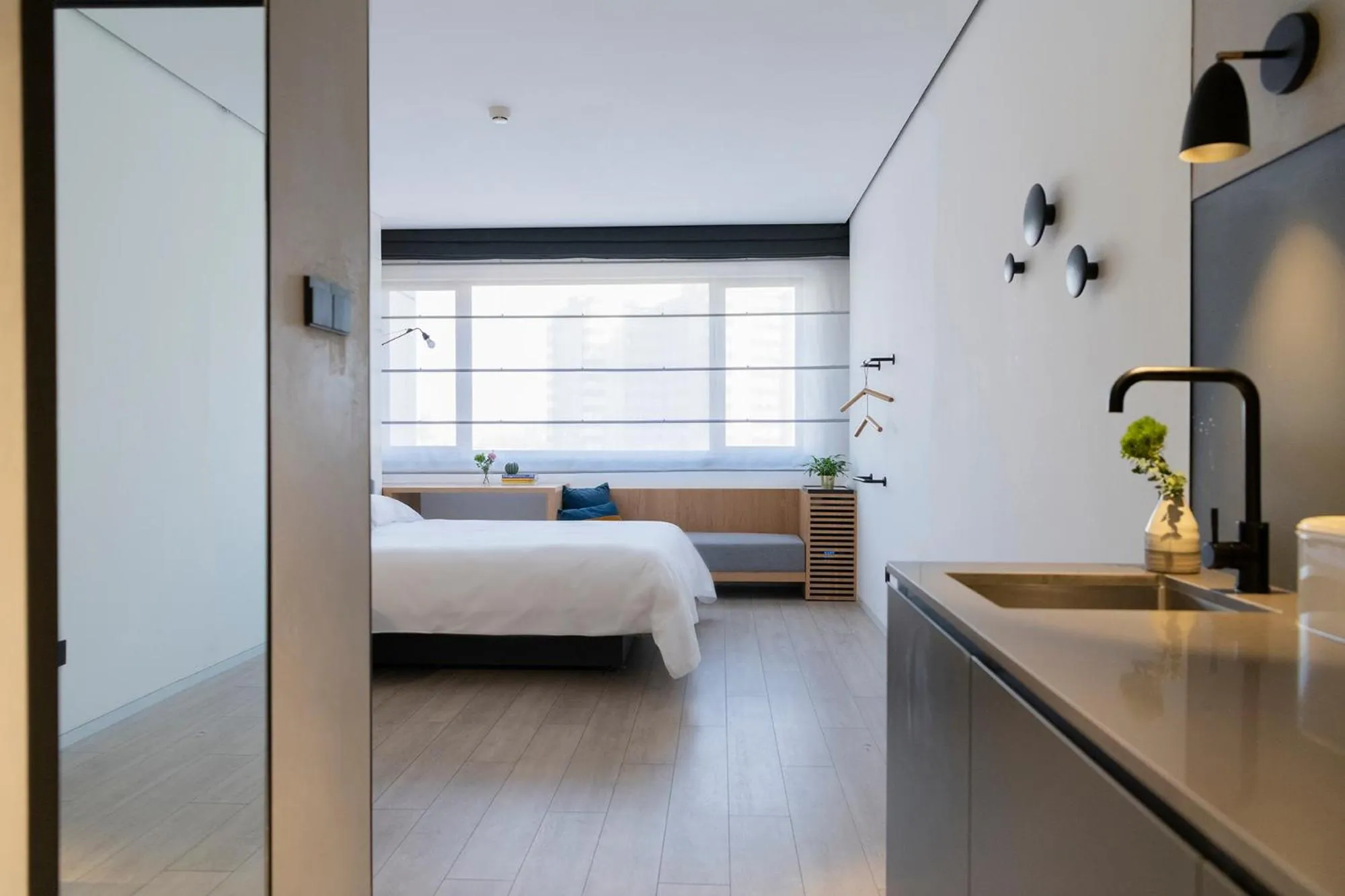 Bed in Stey Beijing Sanlitun Boutique Hotel