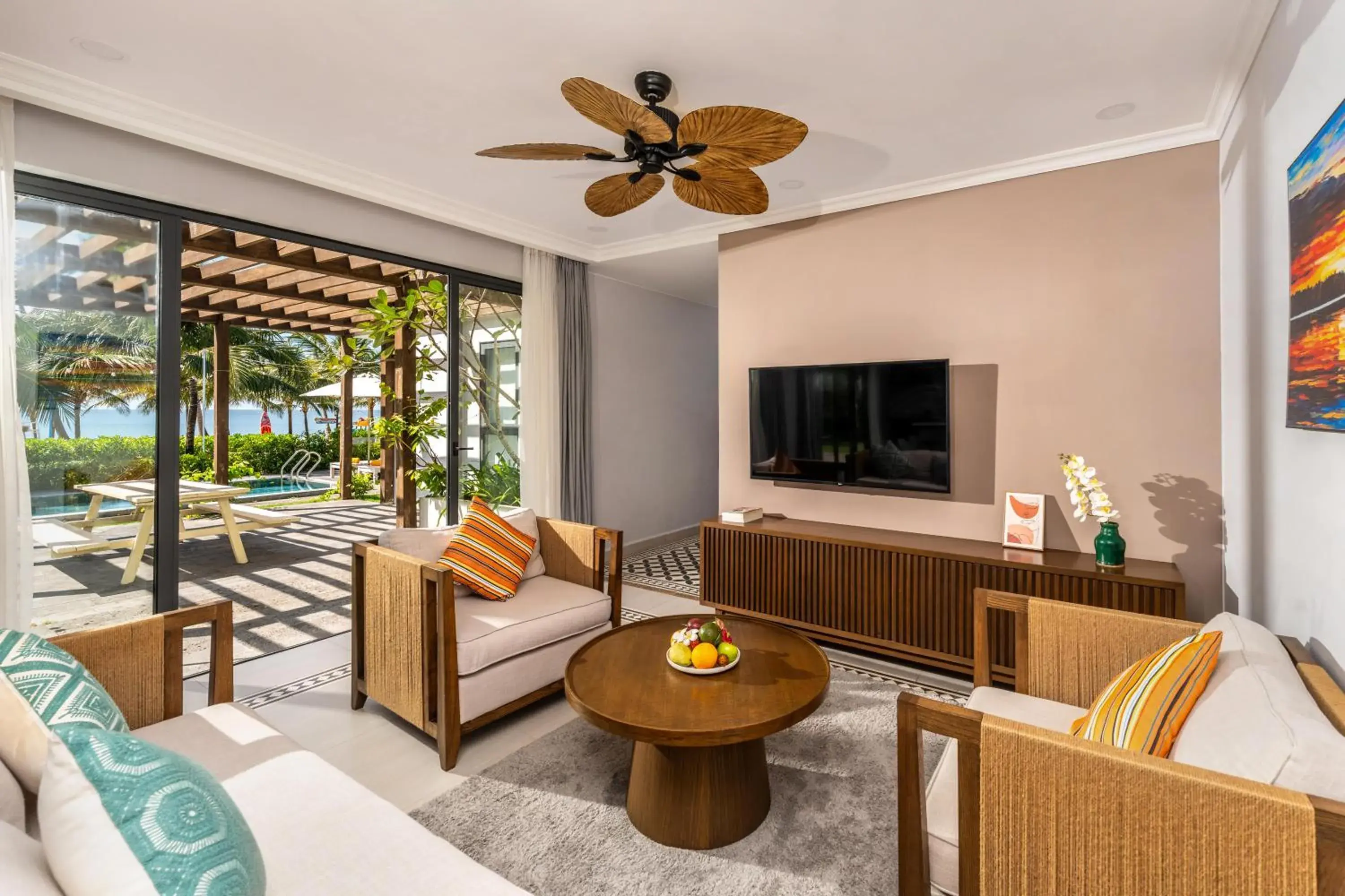 Living room in Andochine Villas Resort & Spa Phu Quoc - All Villas with Private Pool Living room in Andochine Villas Resort & Spa Phu Quoc - All Villas with Private Pool