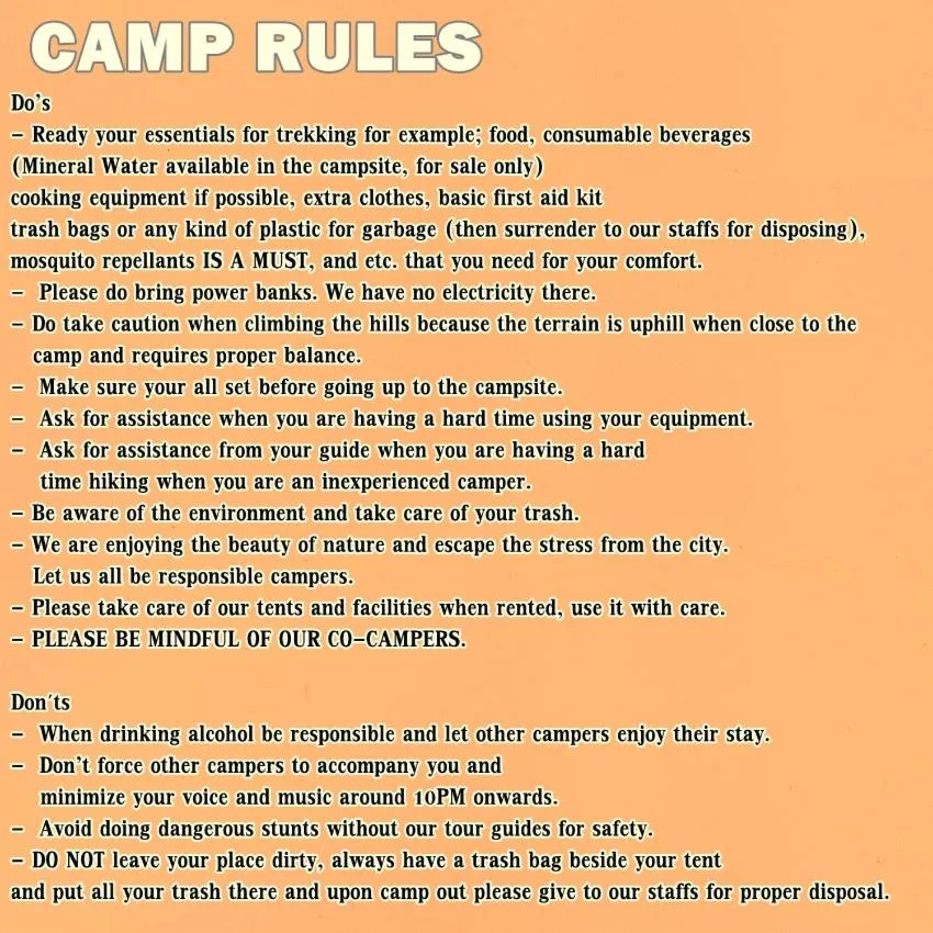 Raw Camping at Camping Paradise Singalong Mountain Garden