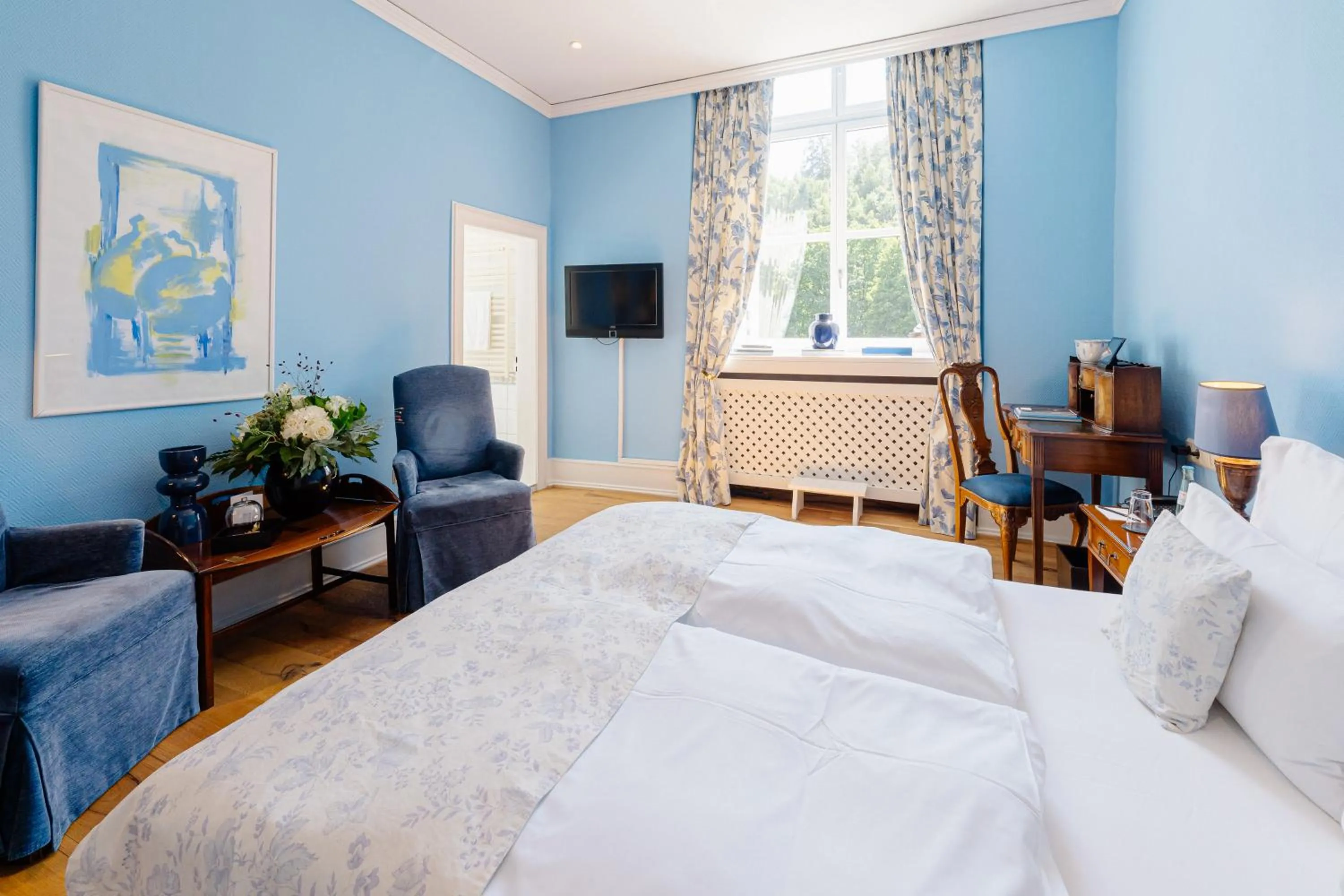 Bed in Schlosshotel Hugenpoet