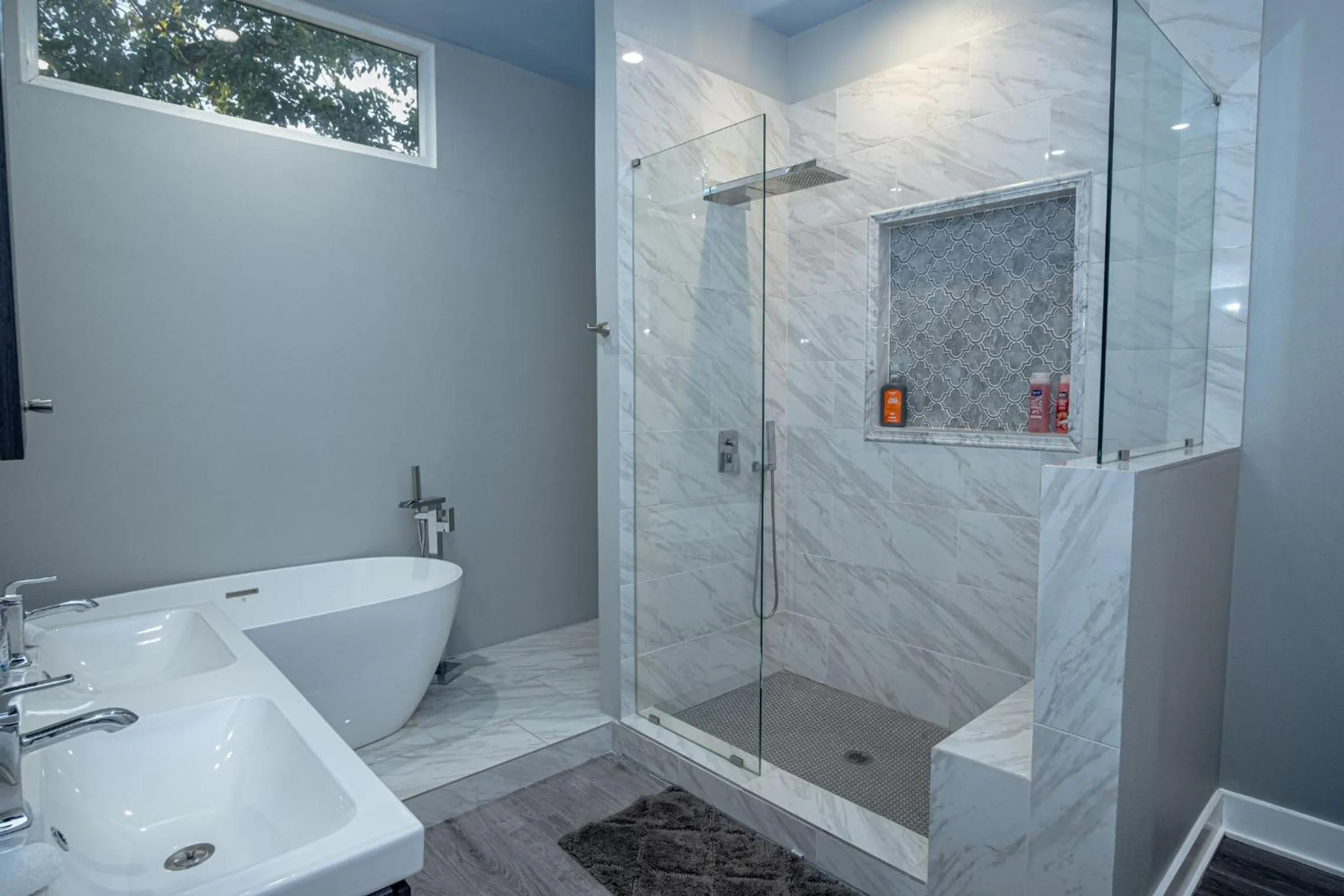 Shower in Prosperity Place Remodeled 3BR 2BA Near Downtown