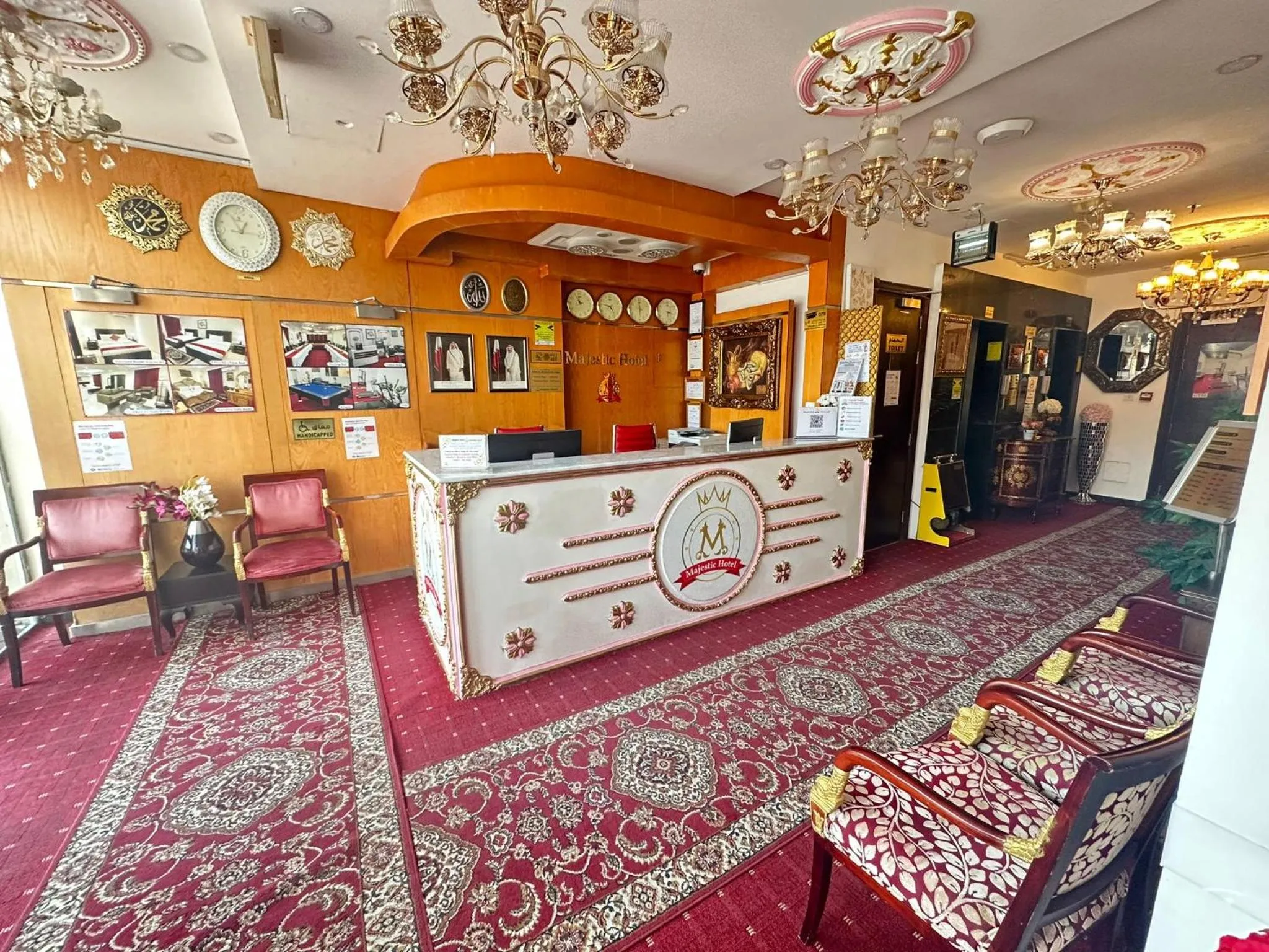 Seating area in Majestic Hotel