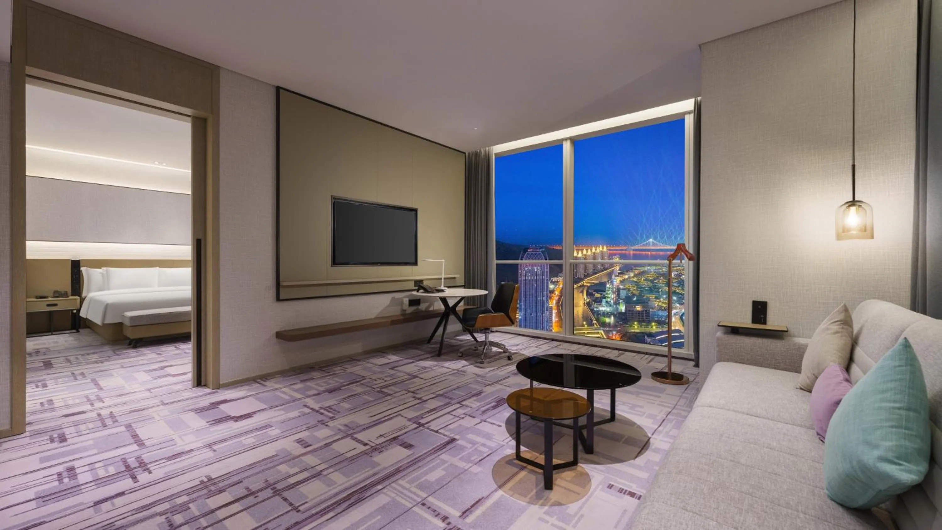 Photo of the whole room, Bed in Crowne Plaza Dalian Xinghai by IHG