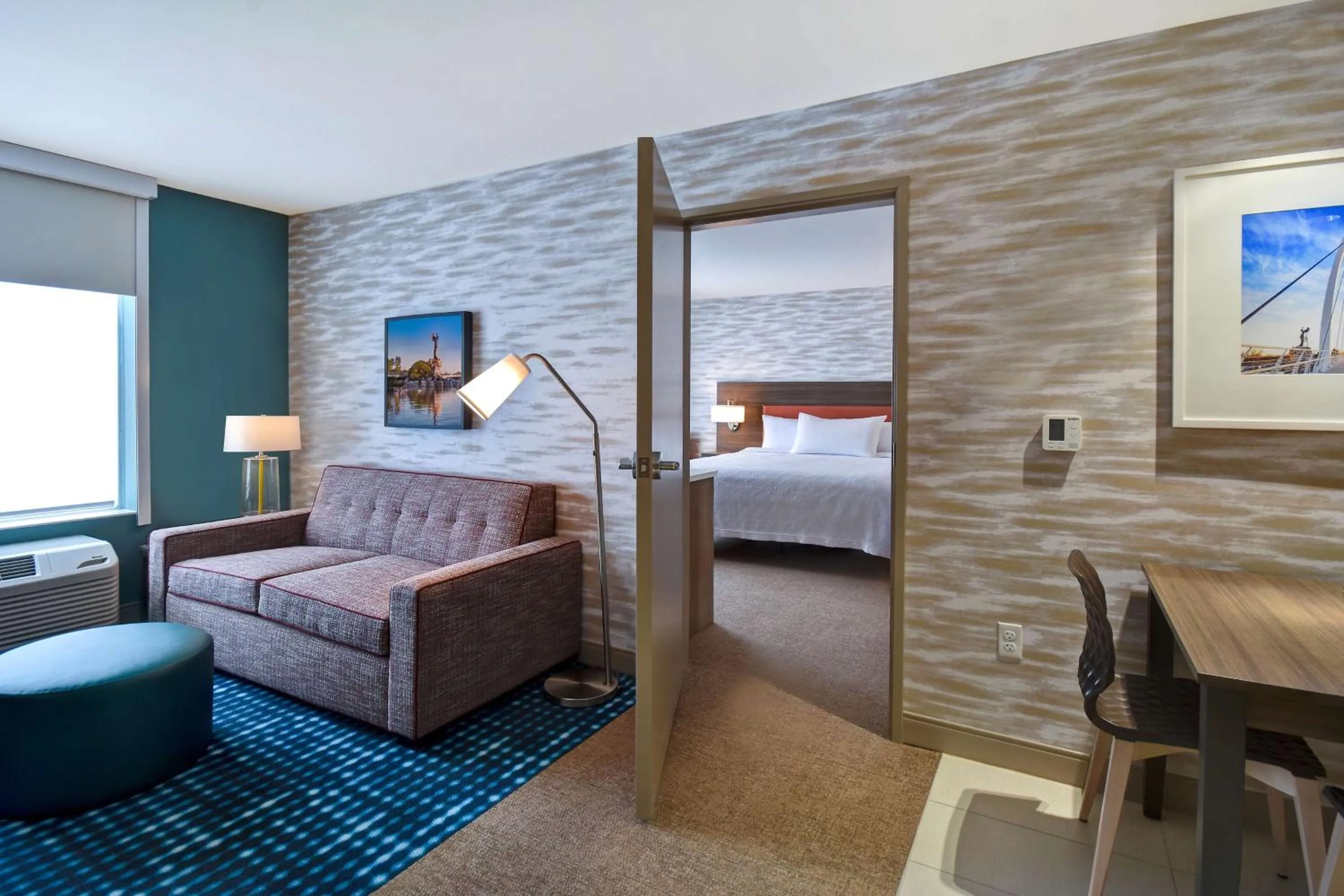 Living room, Bed in Home2 Suites Wichita Downtown Delano, Ks