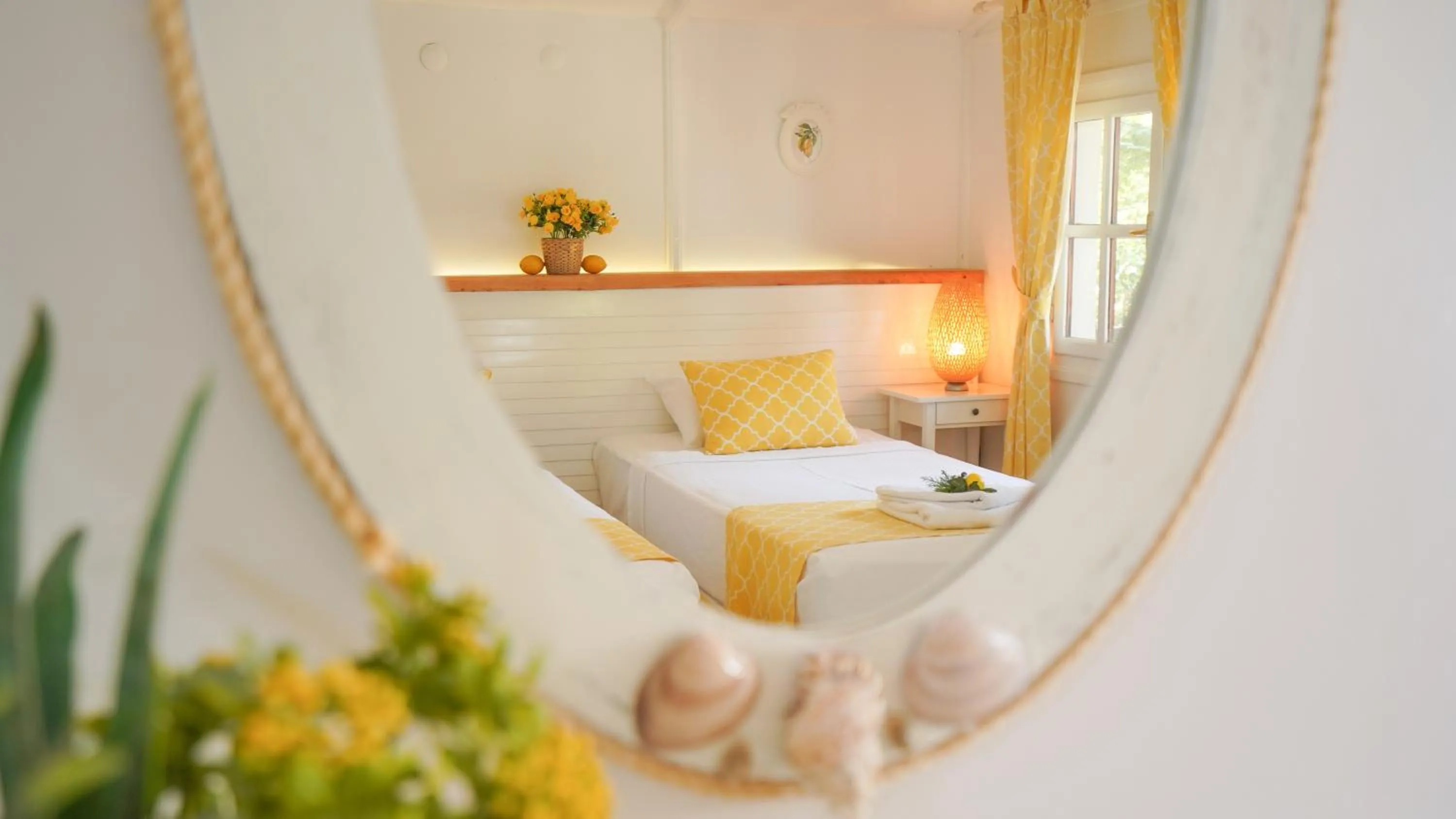 Bed in Datça Dirik Surf Beach Hotel