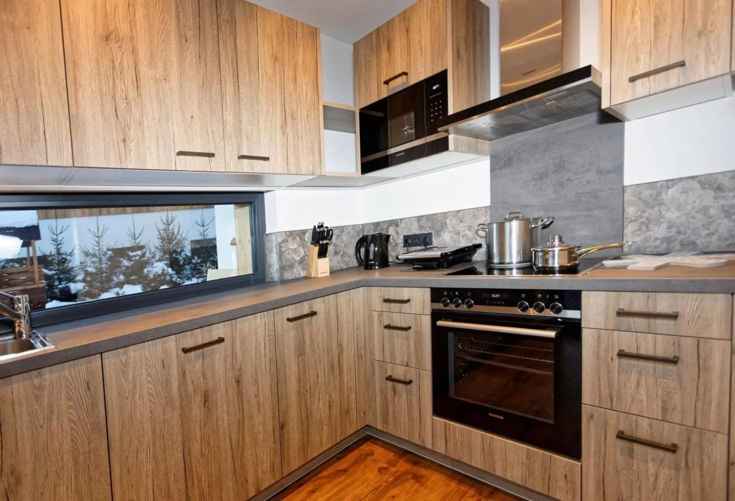 Kitchen or kitchenette in Gut Stein Panoramalodge