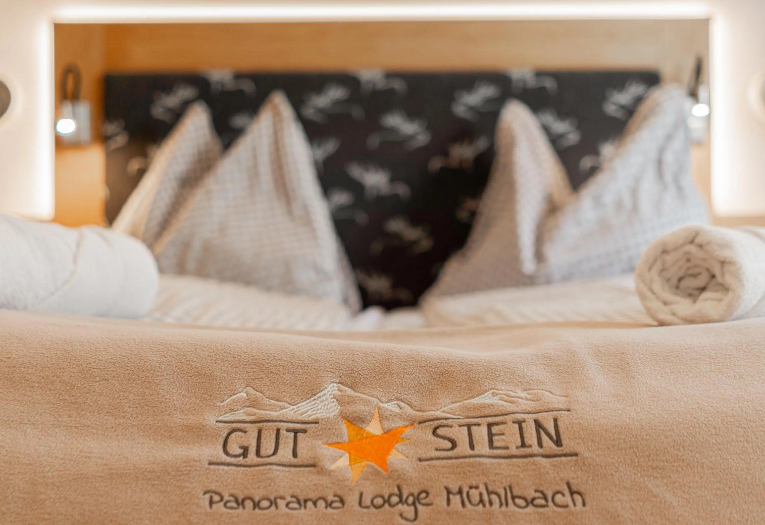 Bed in Gut Stein Panoramalodge