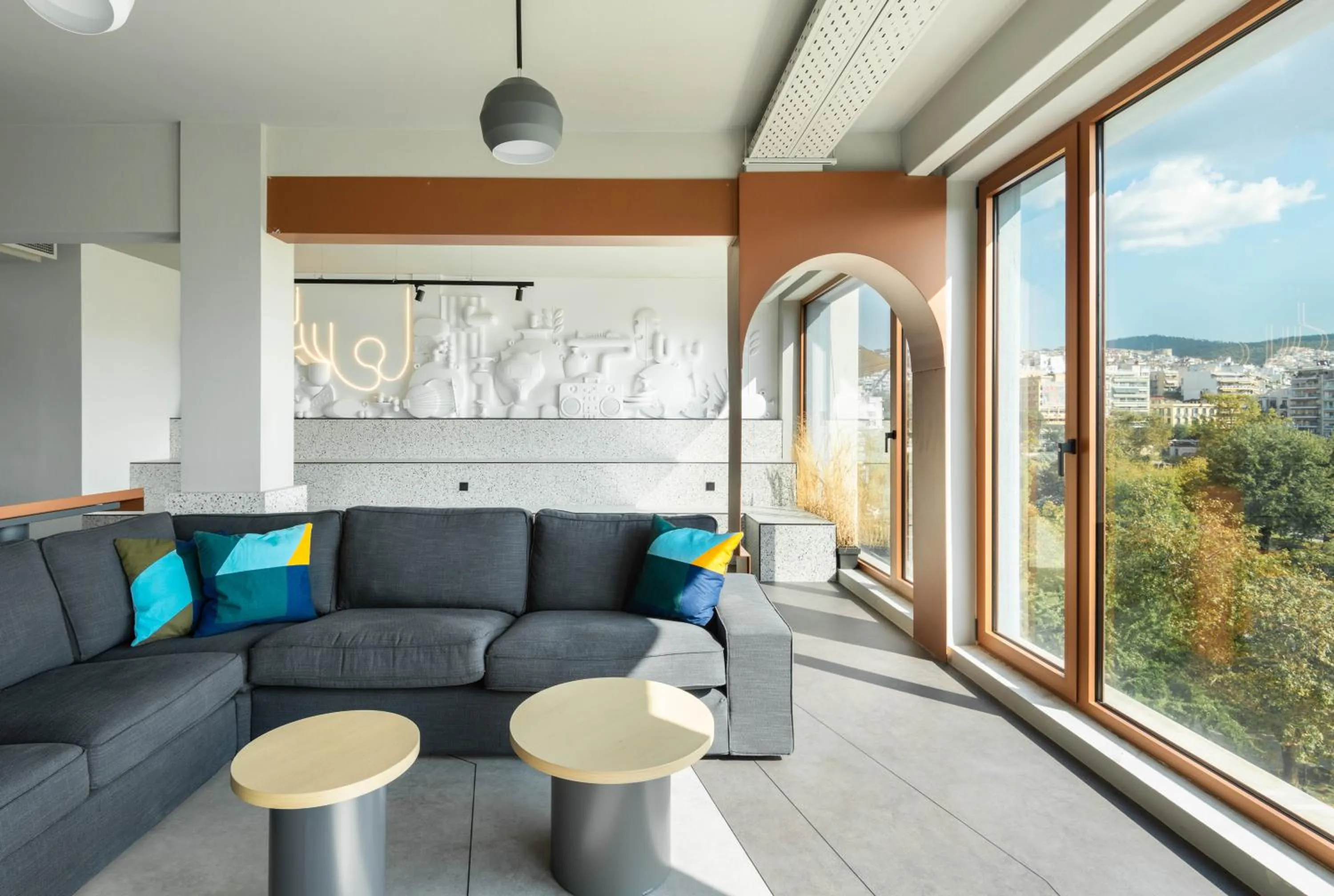 Living room in Zeus is Loose Hostel