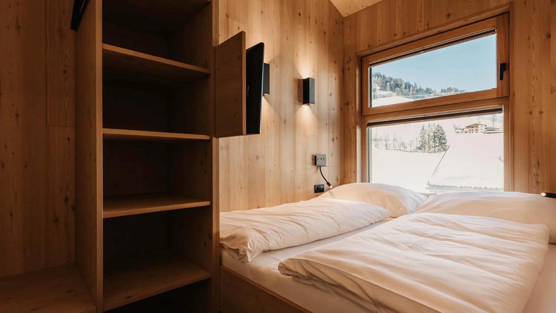 Bed in Hofgut Apartment & Lifestyle Resort Wagrain