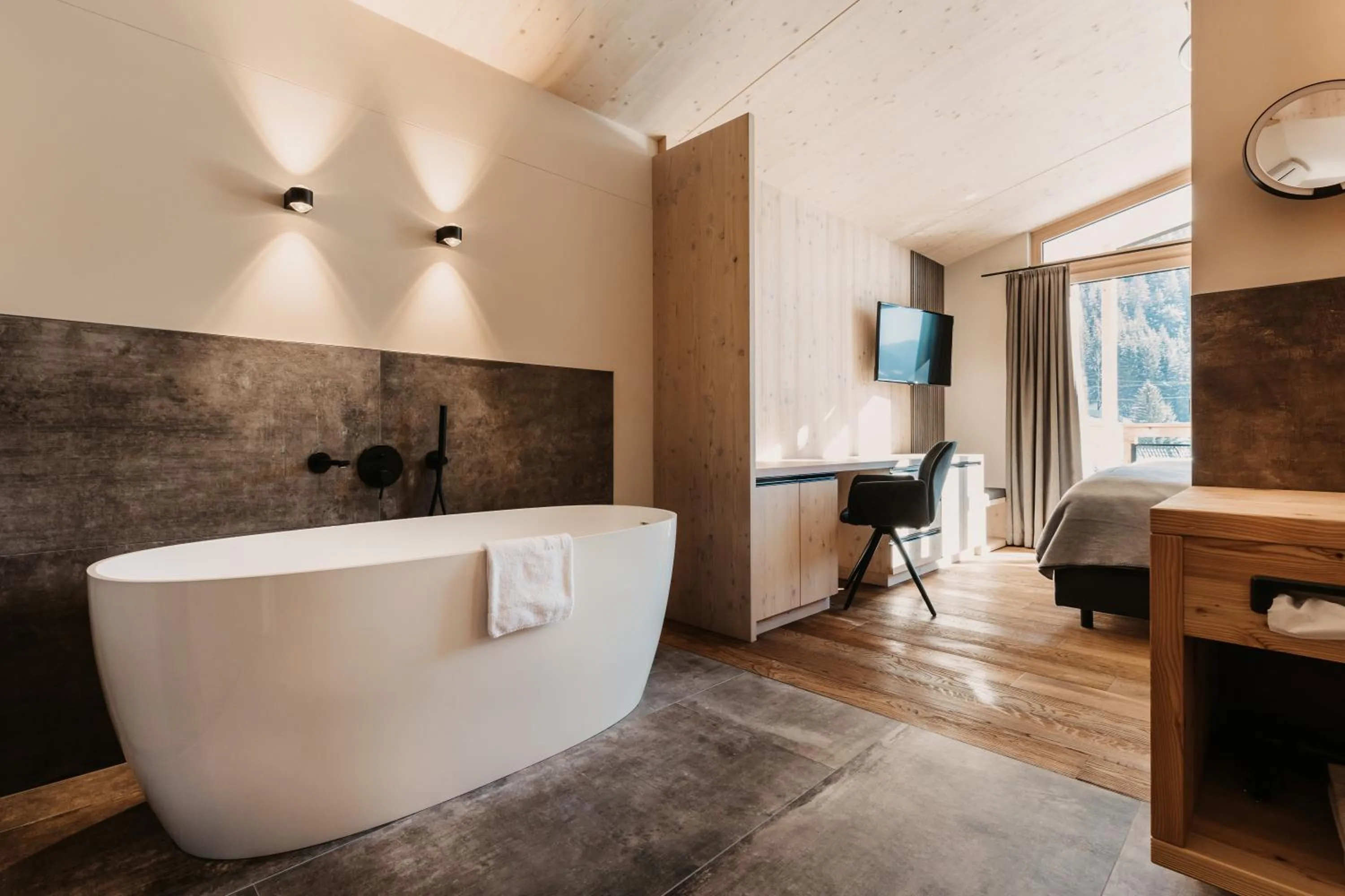 Bed in Hofgut Apartment & Lifestyle Resort Wagrain