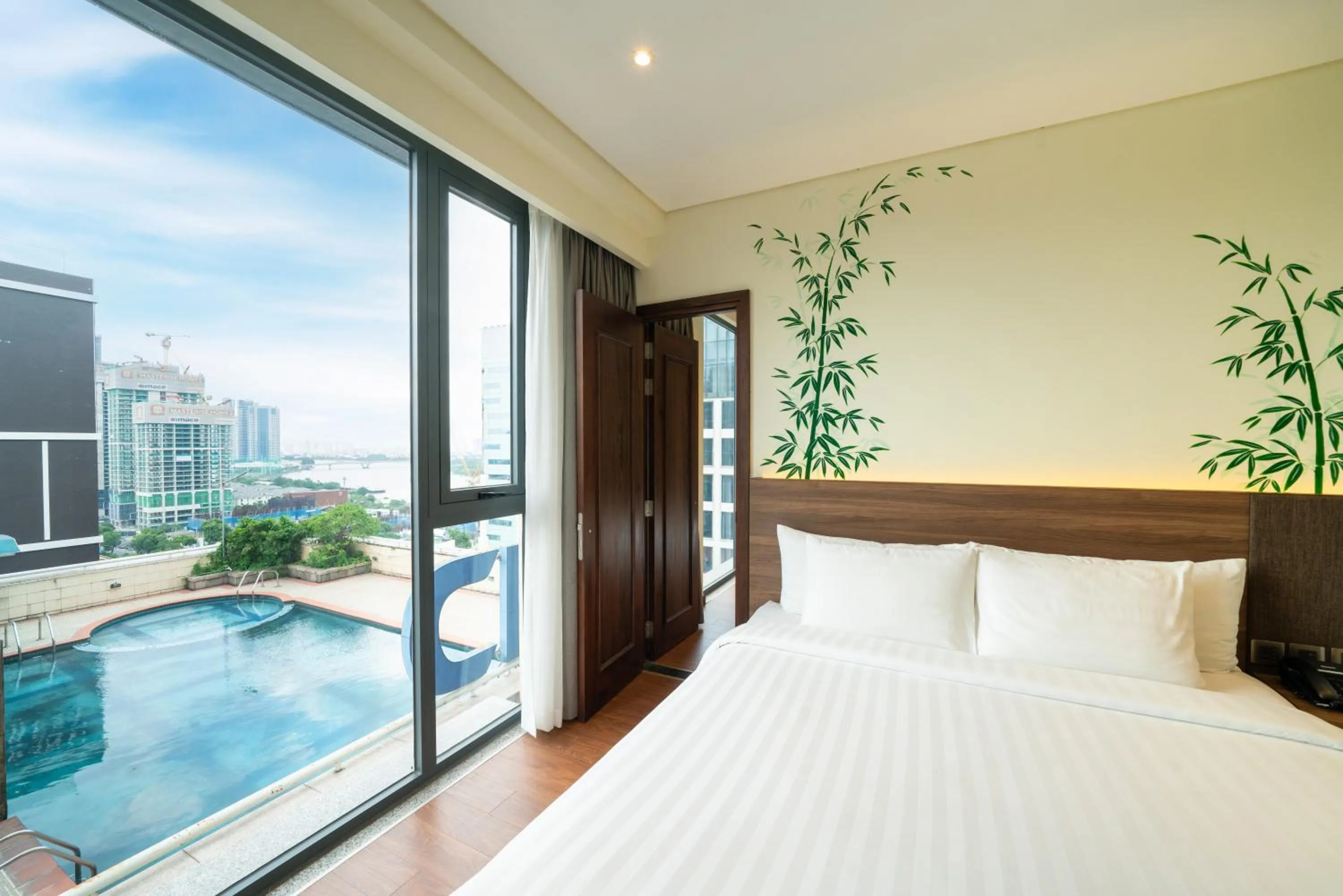 View (from property/room), Bed in Northern Charm Hotel