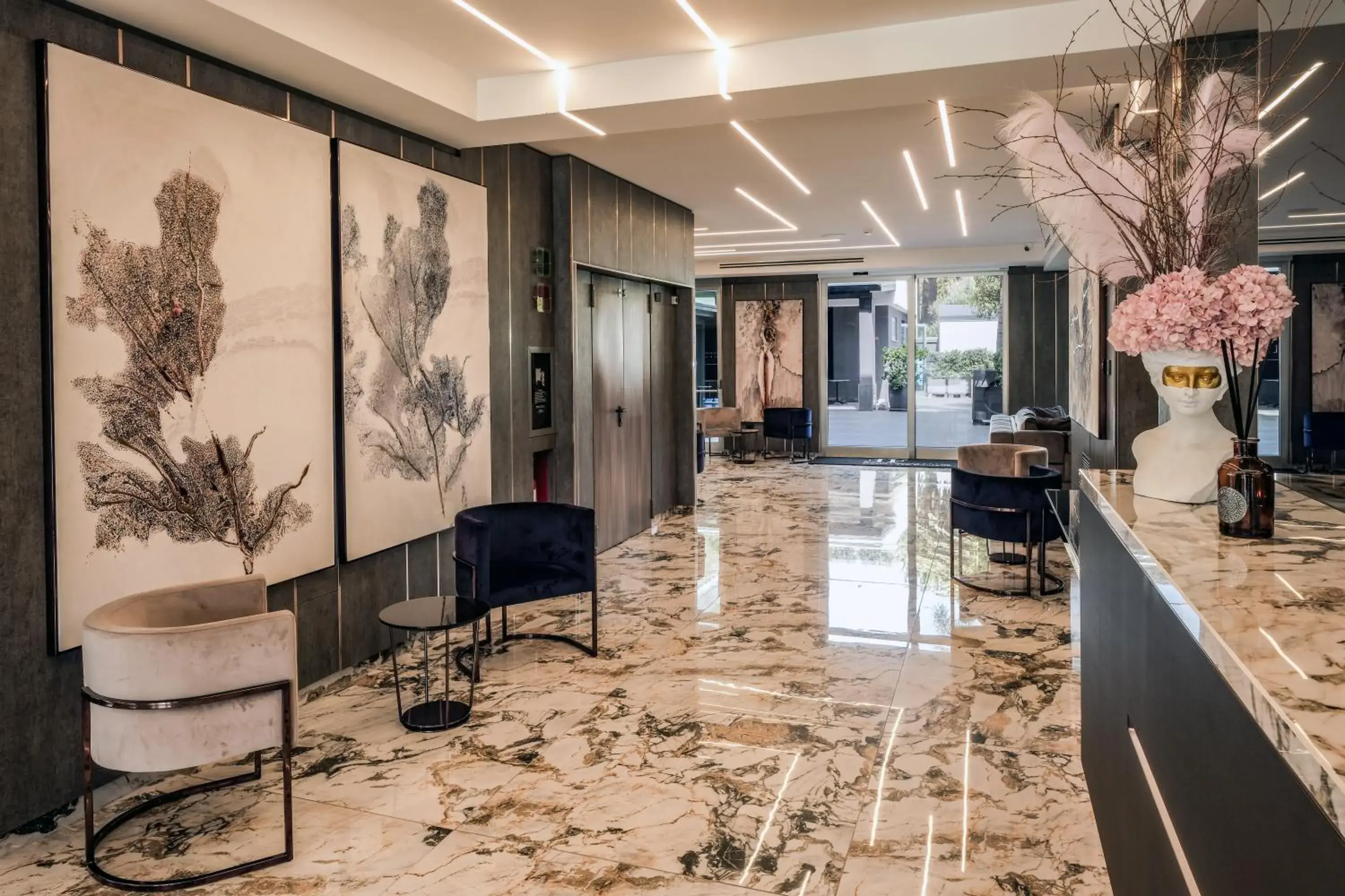 Lobby or reception in Hotel & Resort Tre Fontane Luxury Lobby or reception in Hotel & Resort Tre Fontane Luxury