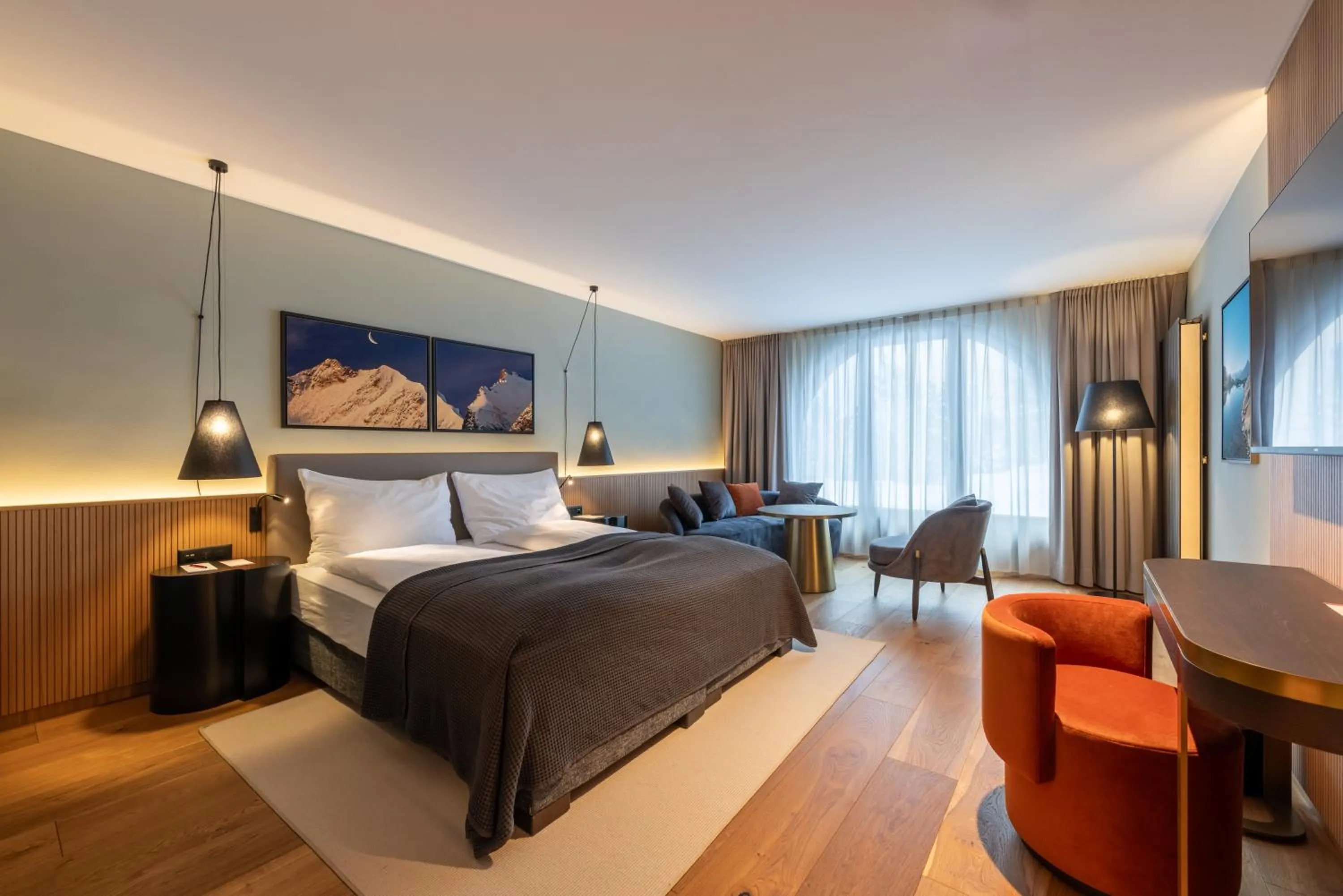 Bed in Hotel Rosatsch