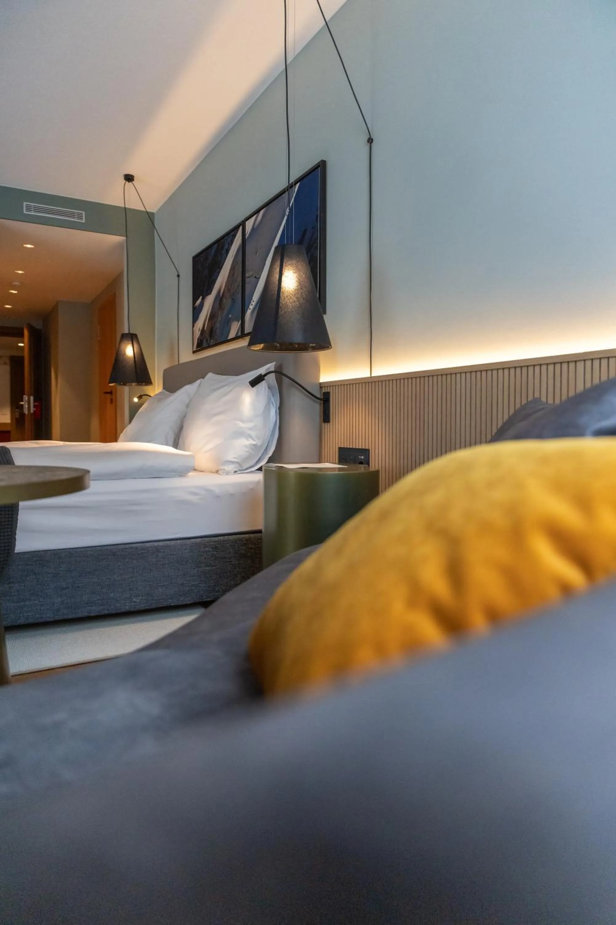 Bed in Hotel Rosatsch