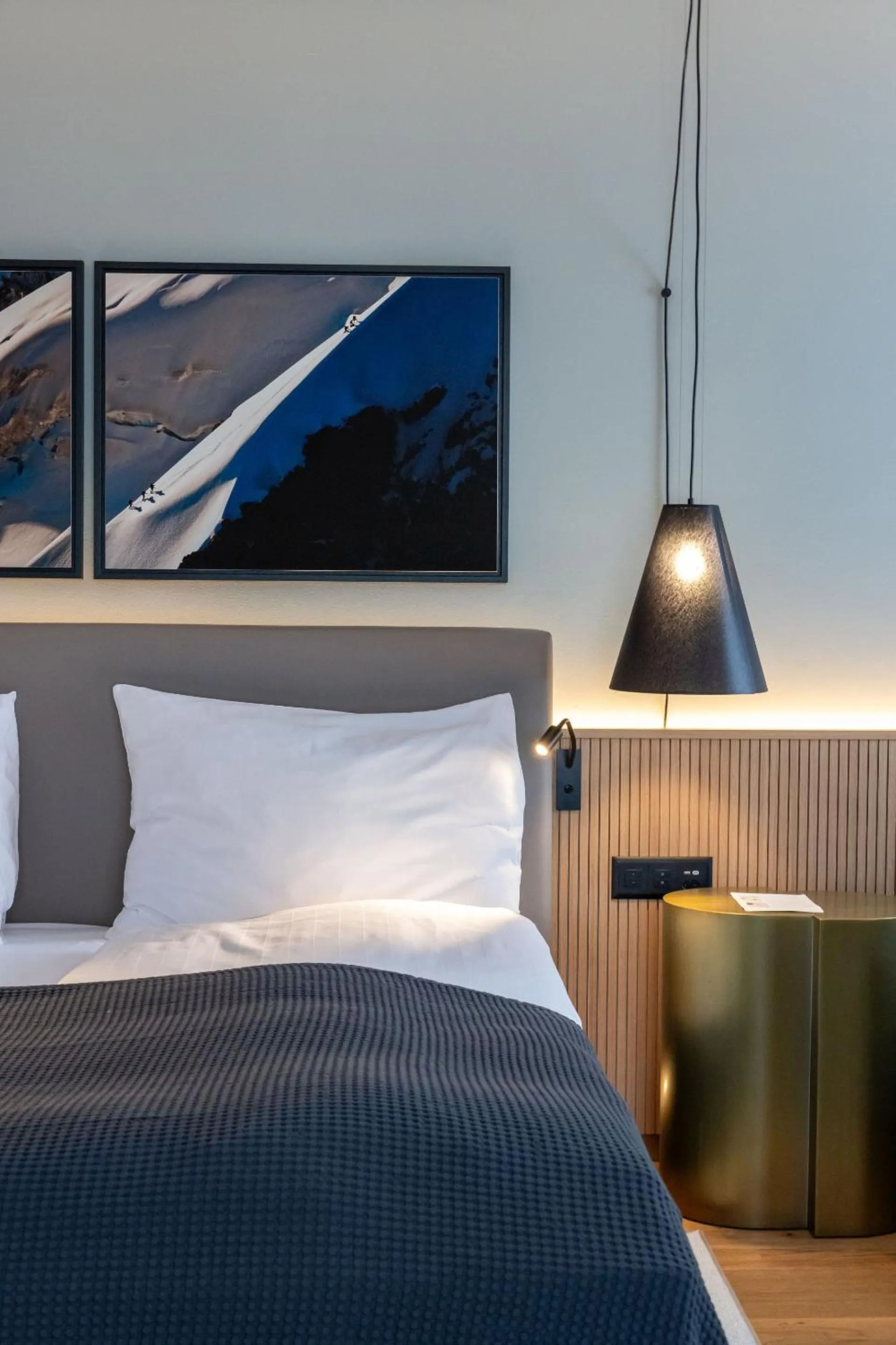 Bed in Hotel Rosatsch