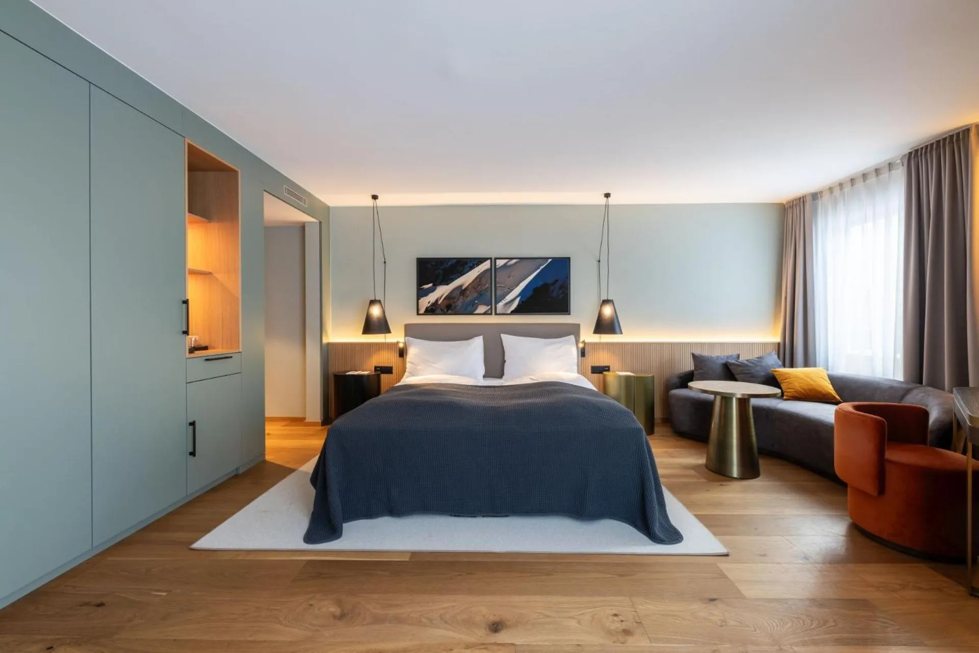 Bed in Hotel Rosatsch