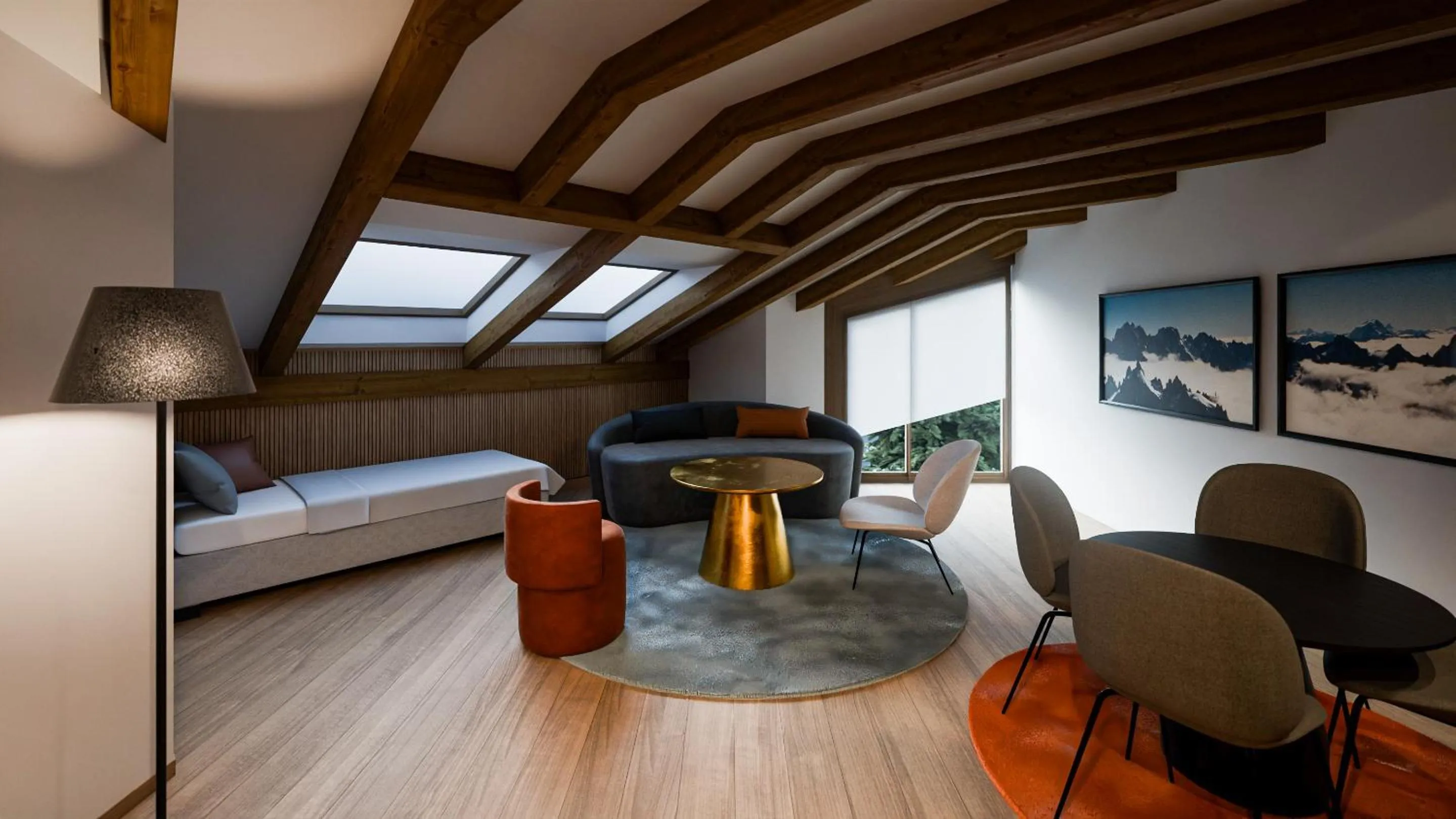 Bed in Hotel Rosatsch