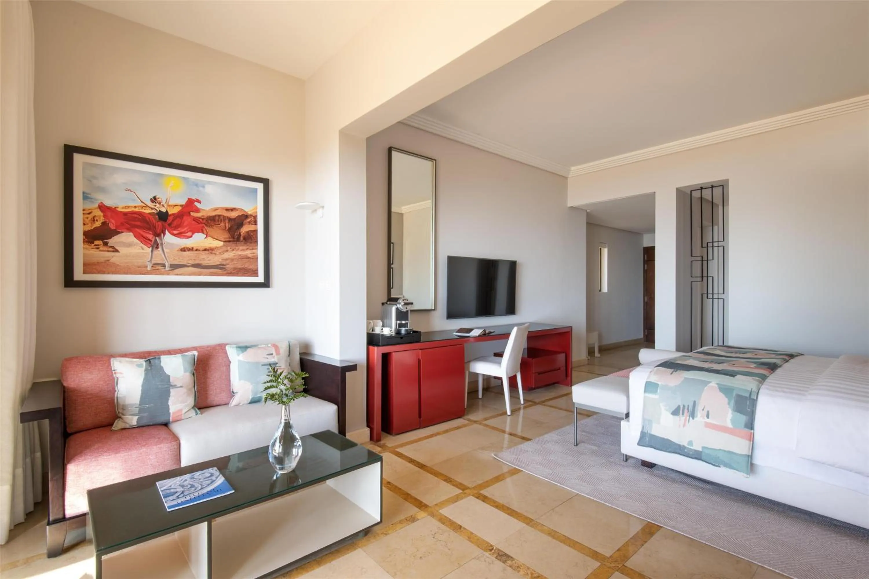 Bedroom, Bed in Kempinski Hotel Ishtar Dead Sea