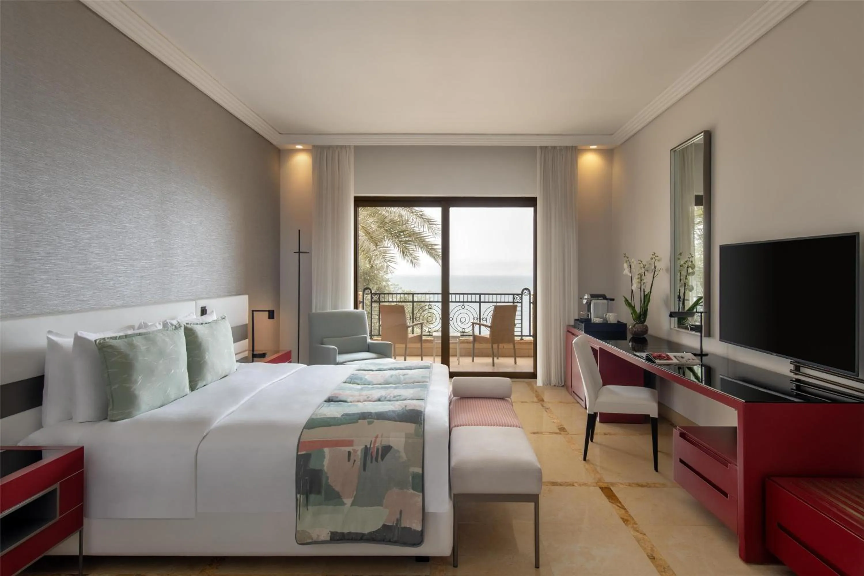 Bedroom, Bed in Kempinski Hotel Ishtar Dead Sea