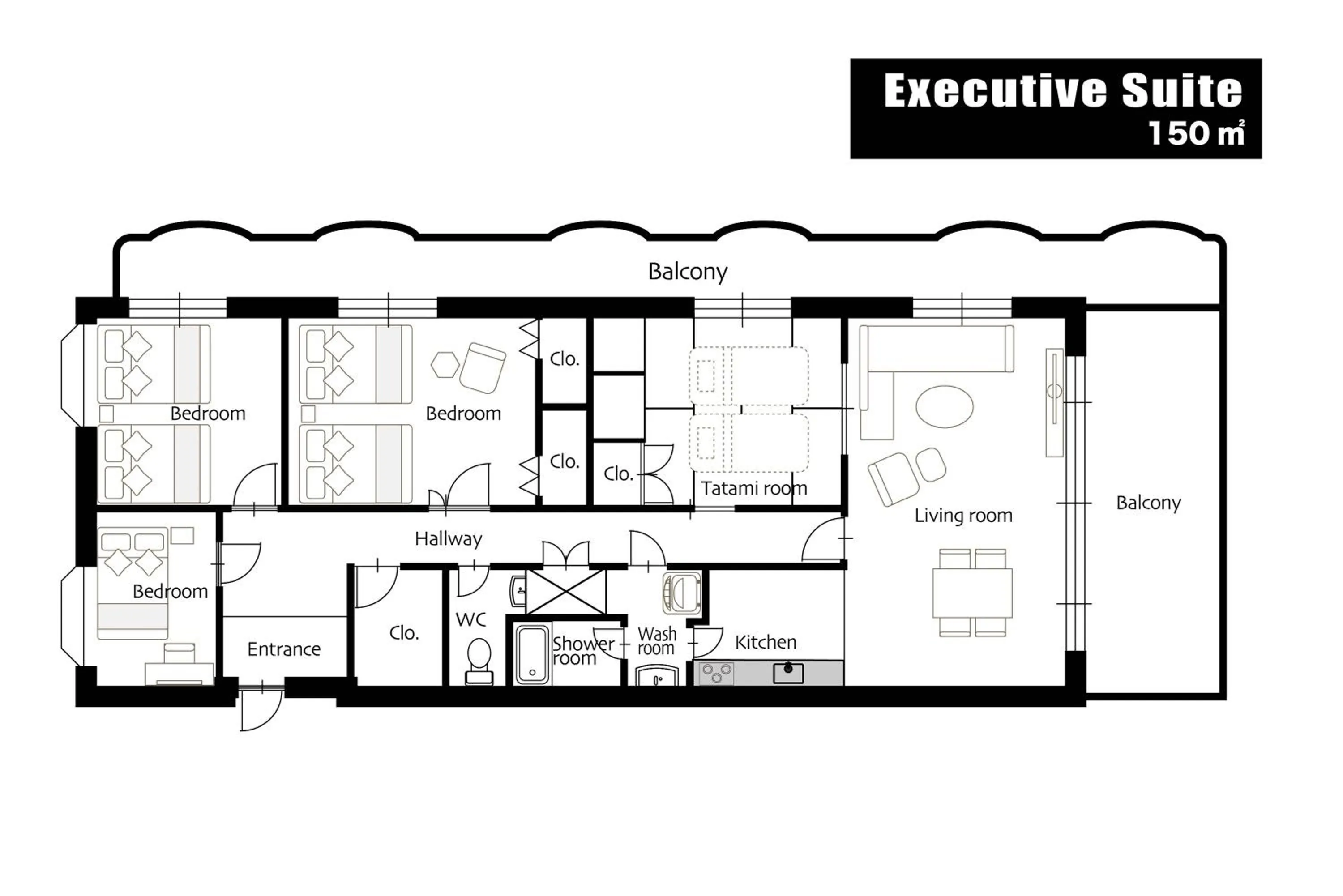 Floor plan in OUCHI HOTEL SUITE Temma
