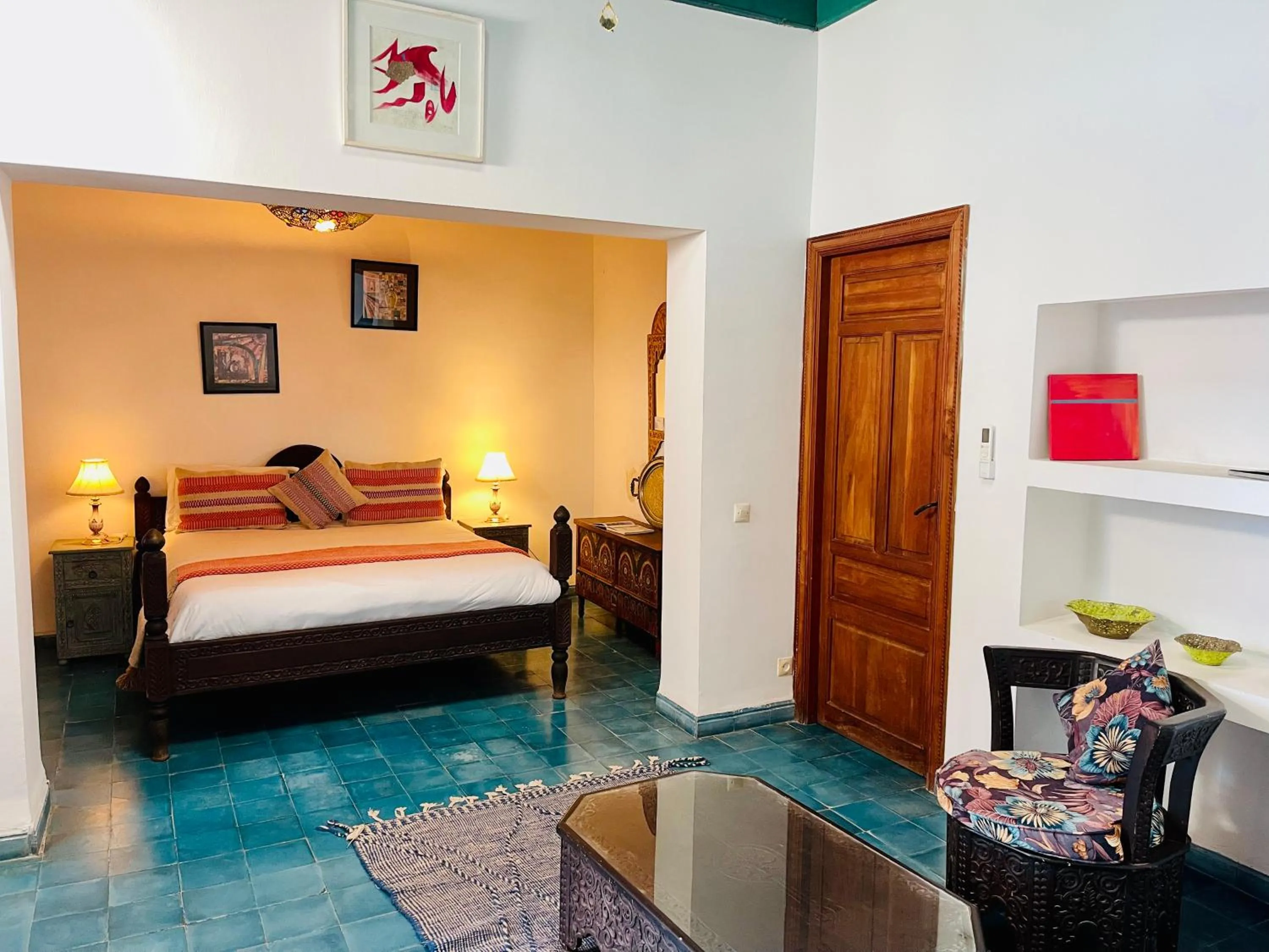 Bed in Riad Zarka By La Siredrah