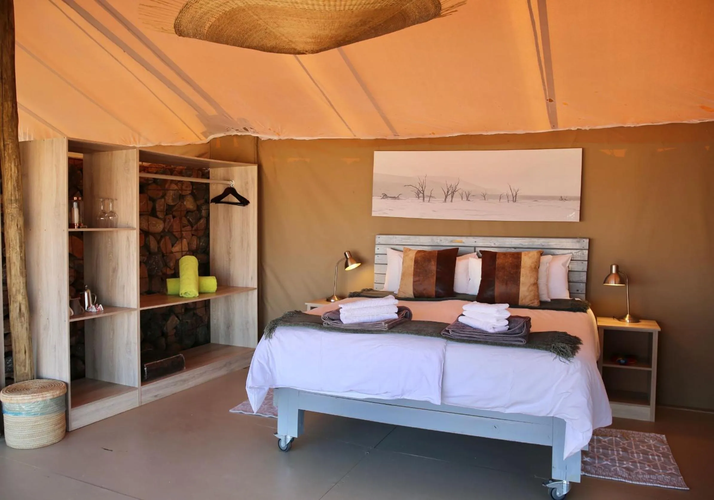 Bed in Elegant Desert Camp
