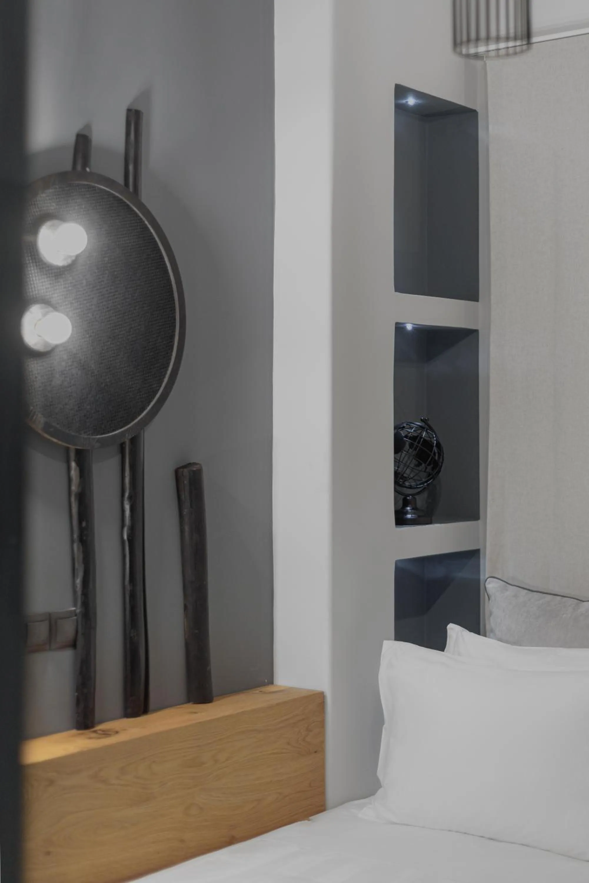 Decorative detail, Bed in Acropolis Deluxe Apartment