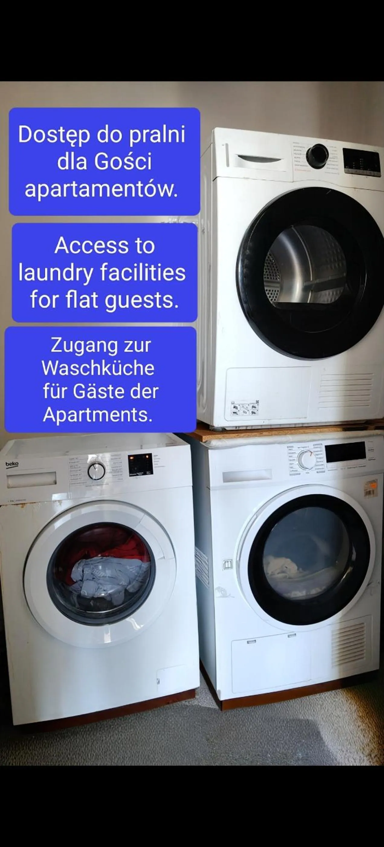 washing machine in Apartamenty PRETTY WOMAN meldunek samodzielny 24h - noclegi Bytom Chorzów Katowice