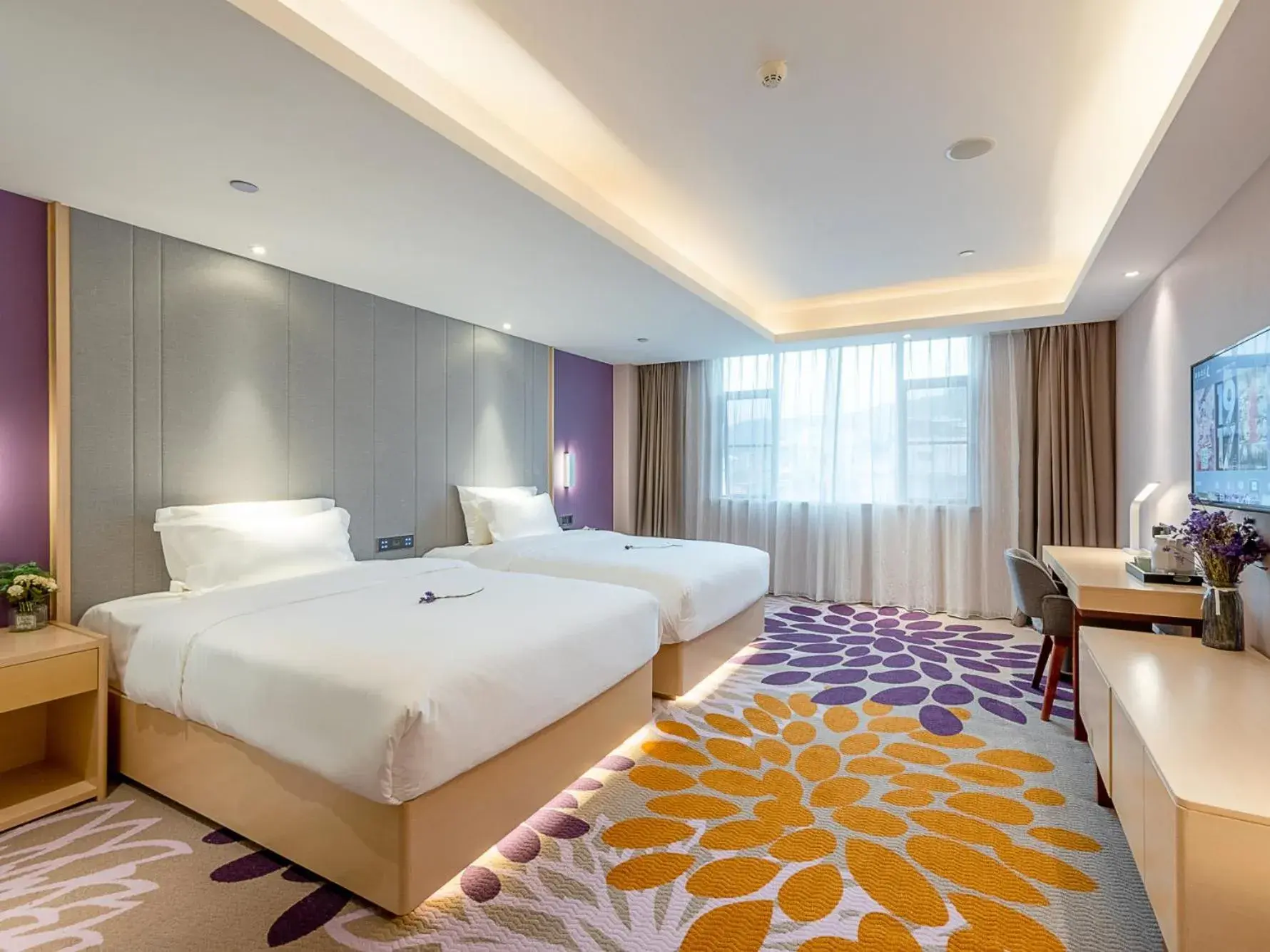 Bed in Lavande Hotel Guangzhou east railway station Tianpingjia Subway Station Branch Bed in Lavande Hotel Guangzhou east railway station Tianpingjia Subway Station Branch