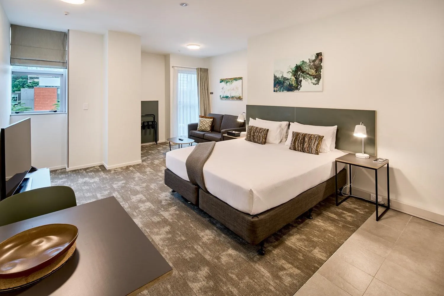 Photo of the whole room, Bed in Sojourn Apartment Hotel - Riddiford