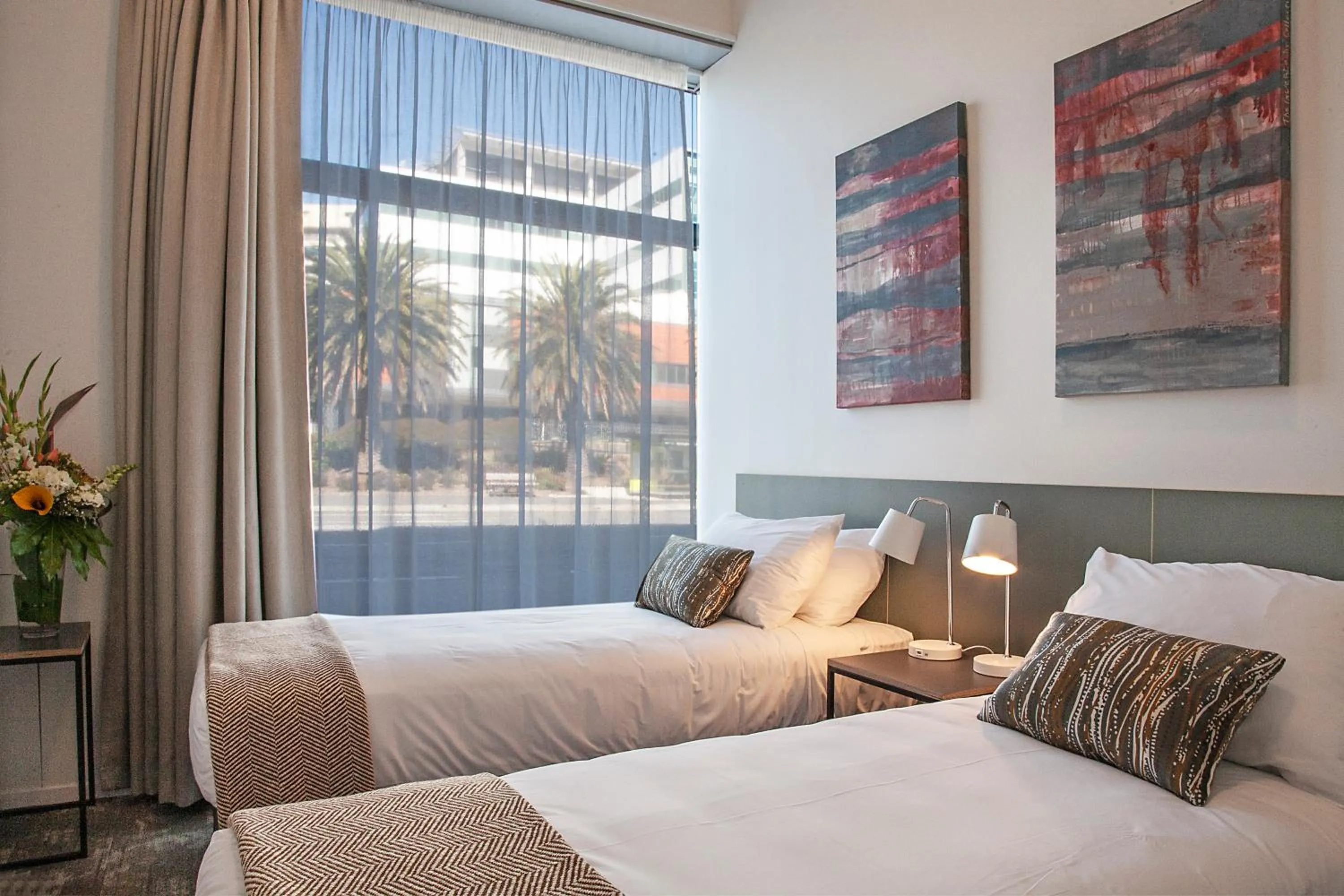 Bed in Sojourn Apartment Hotel - Riddiford