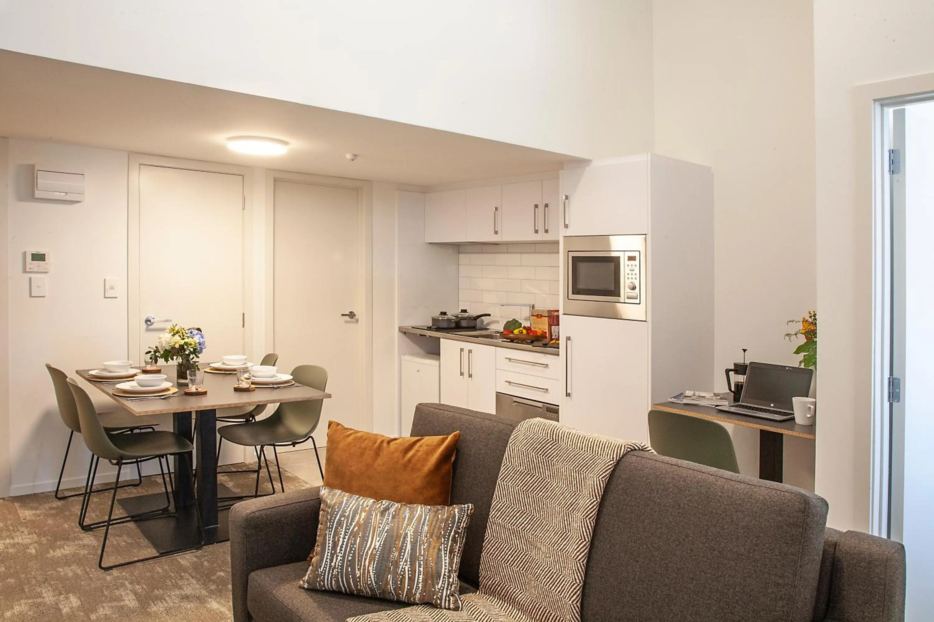 Kitchen or kitchenette in Sojourn Apartment Hotel - Riddiford