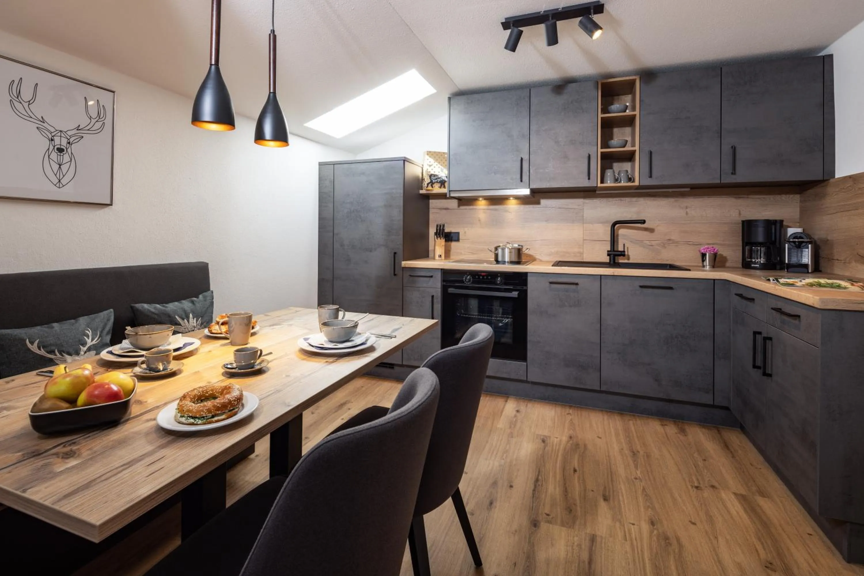 Kitchen or kitchenette in Hubertus Appartements Inzell