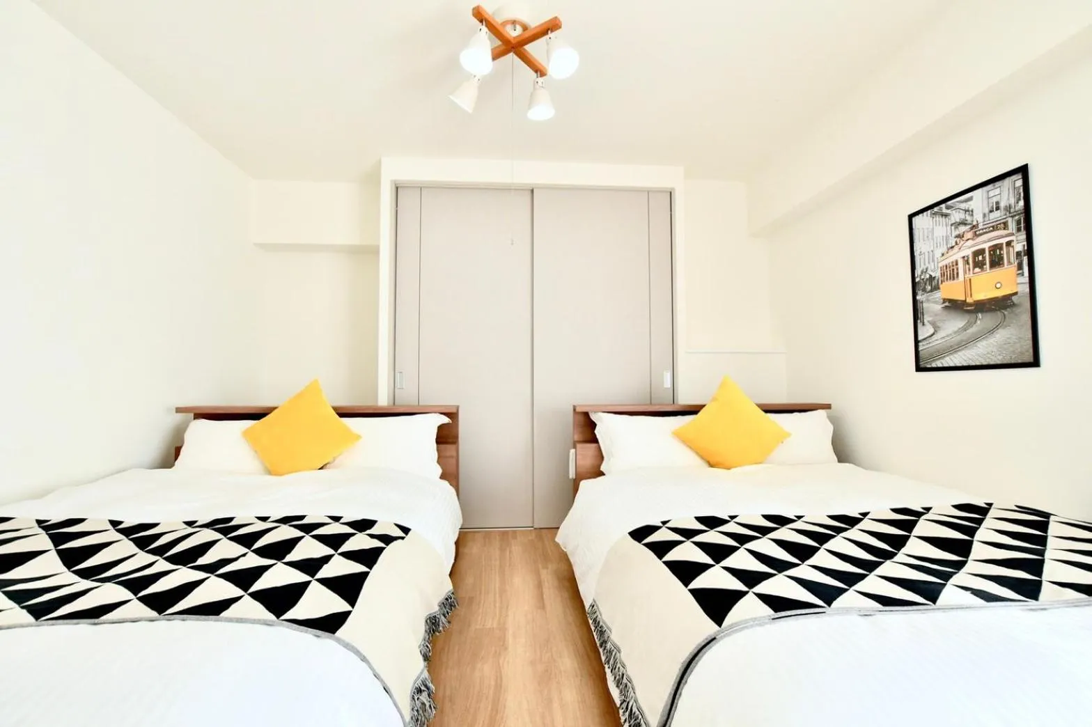 Bed in Riverside Inn Hakata