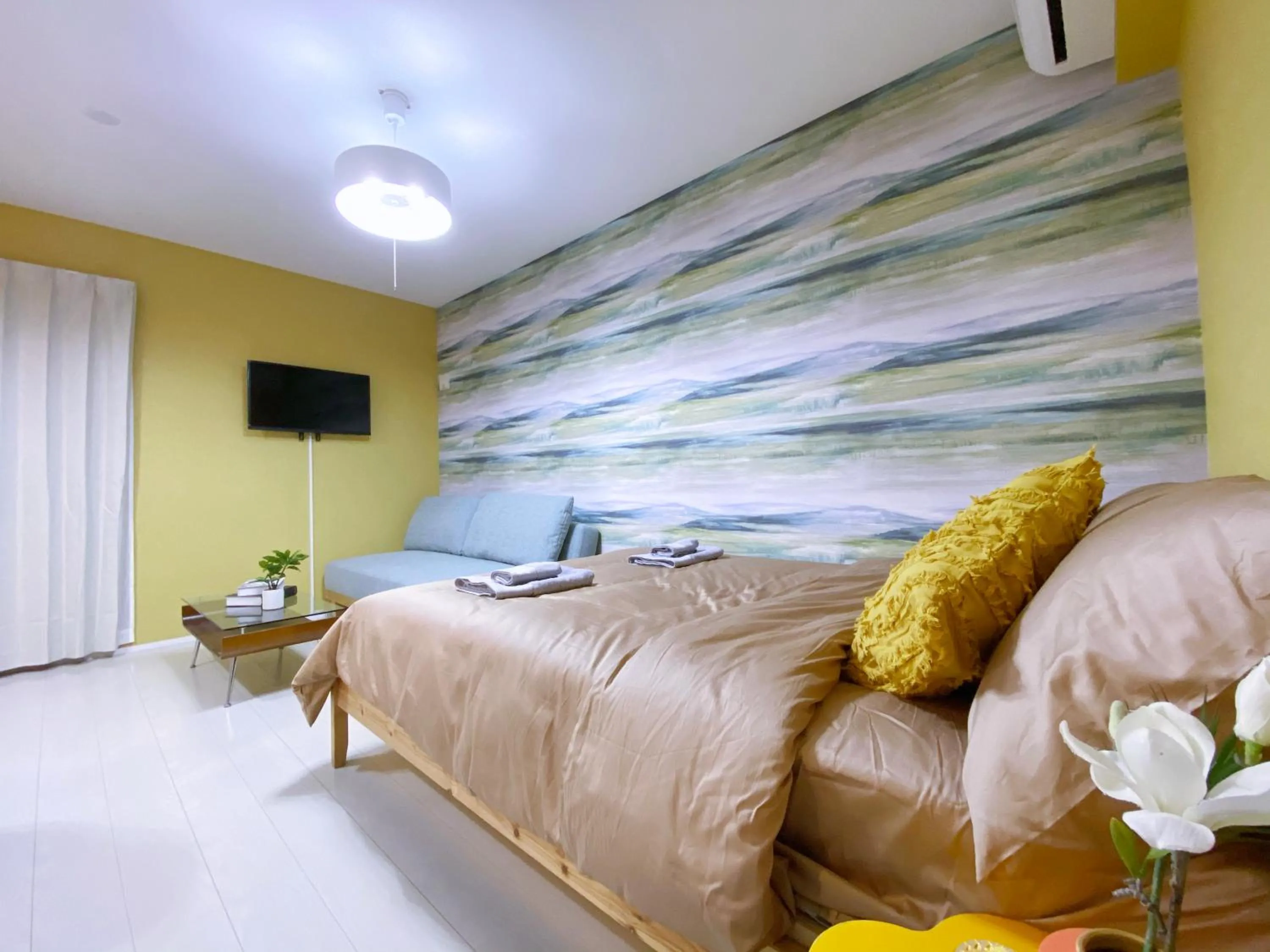 Bed in nestay apartment tokyo ginza