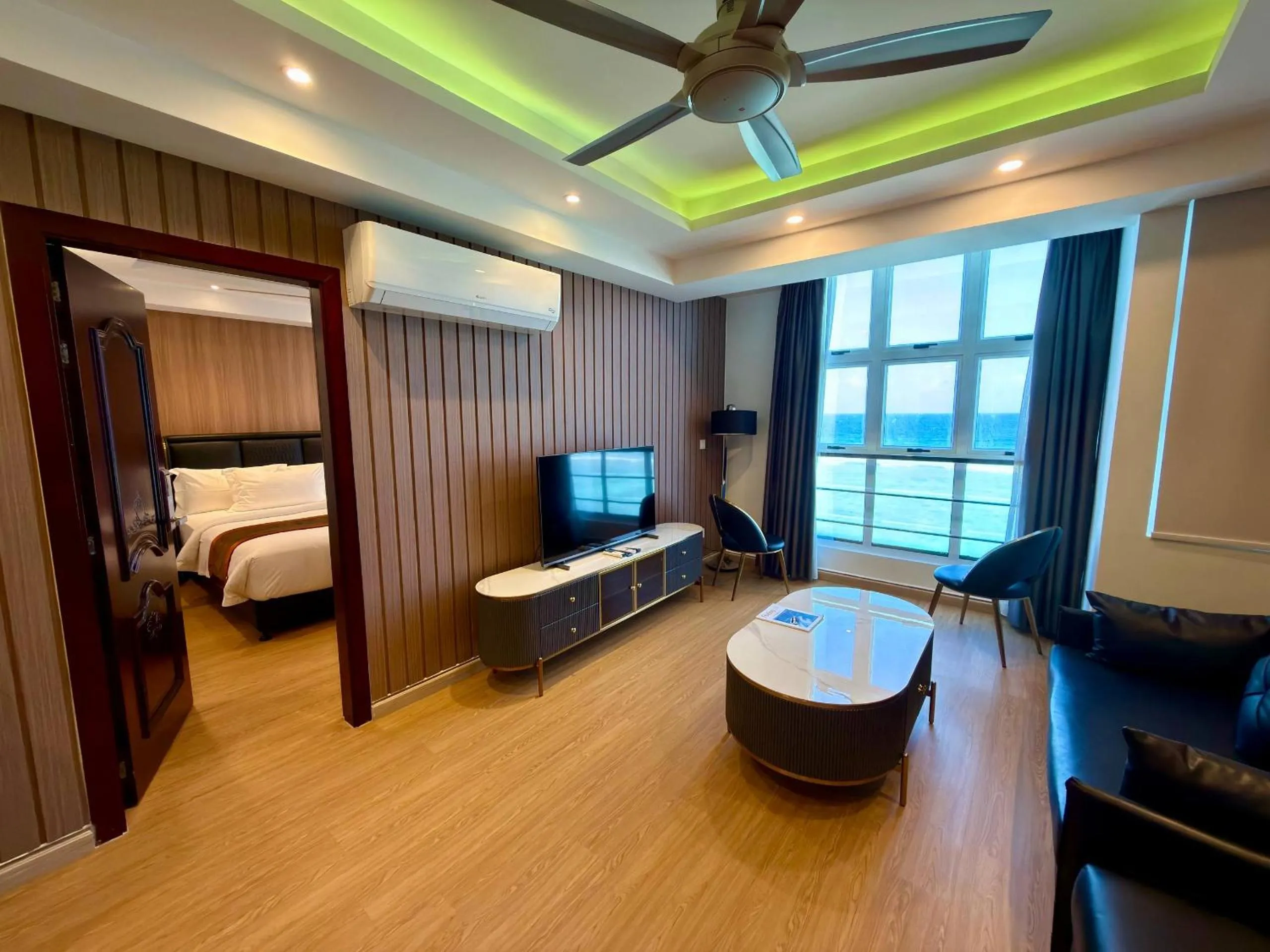 Seating area, Bed in Rivethi Beach