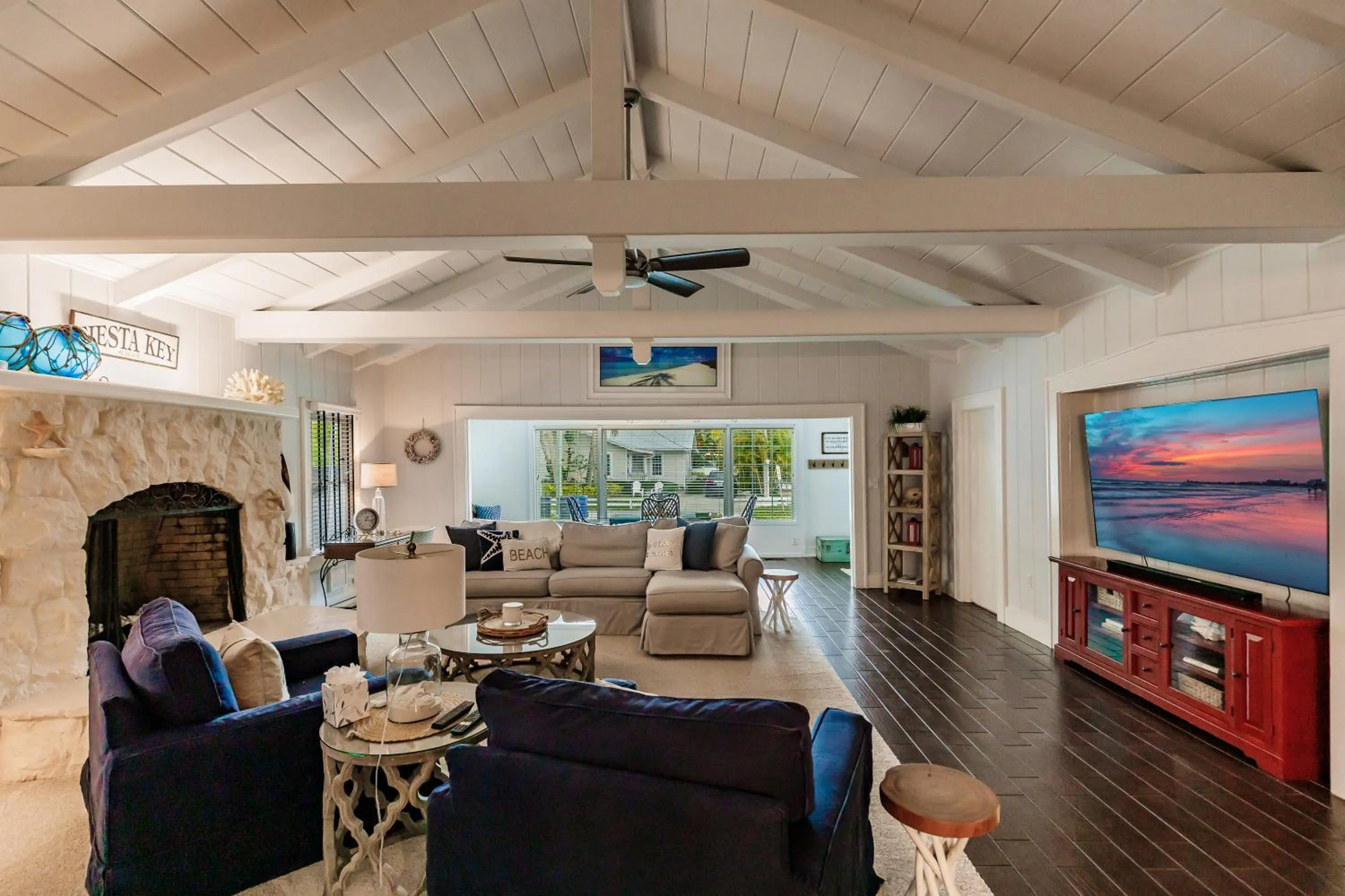 Living room in Siesta Key Island Rentals