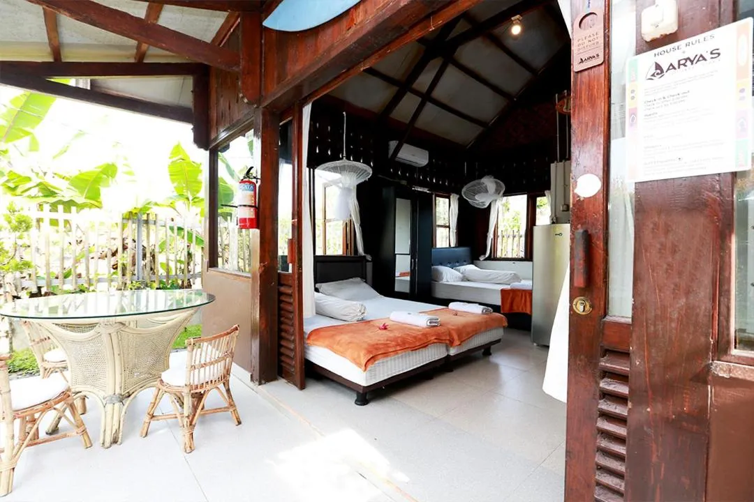Bed in Arya's Surf Camp Cimaja