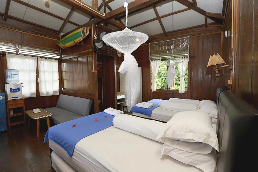 Bed in Arya's Surf Camp Cimaja