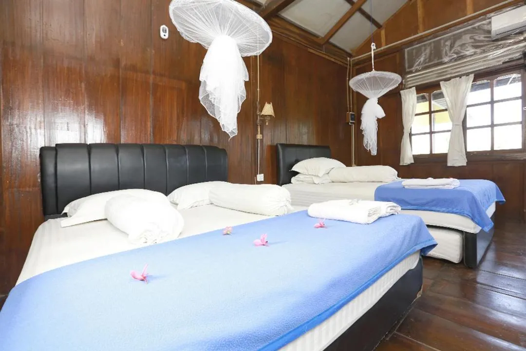 Bed in Arya's Surf Camp Cimaja