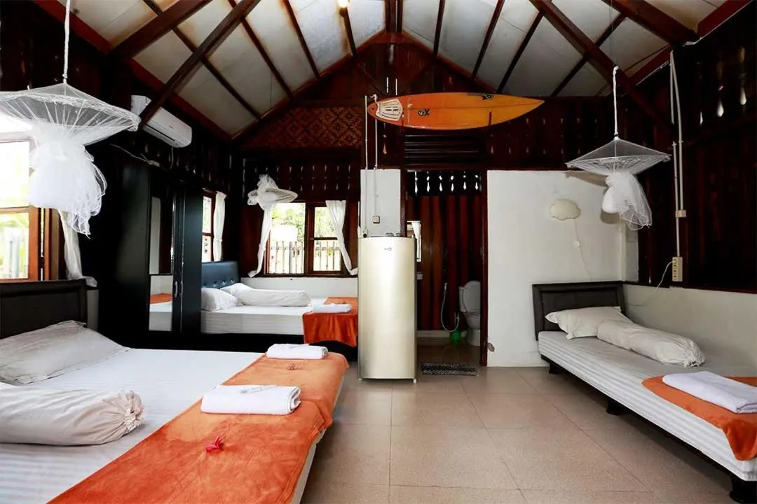 Bed in Arya's Surf Camp Cimaja